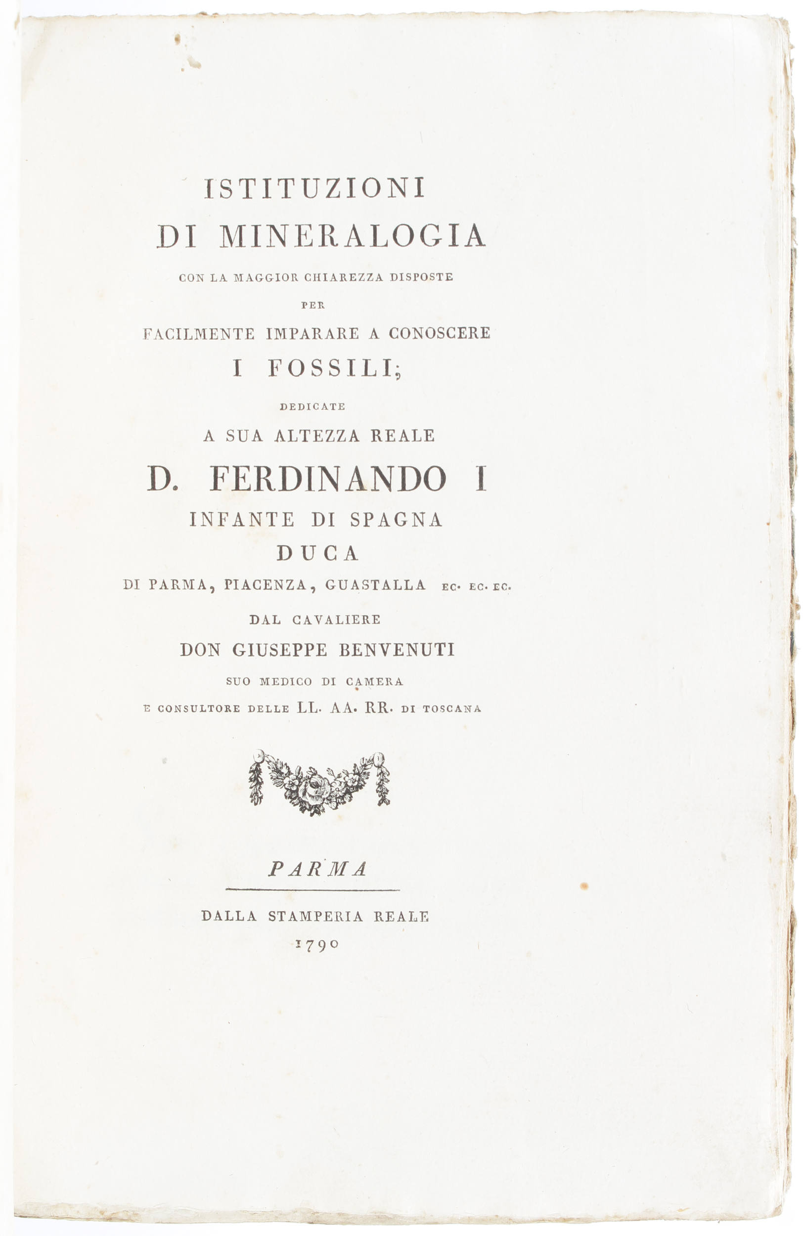 Benvenuti, Istituzioni di mineralogia