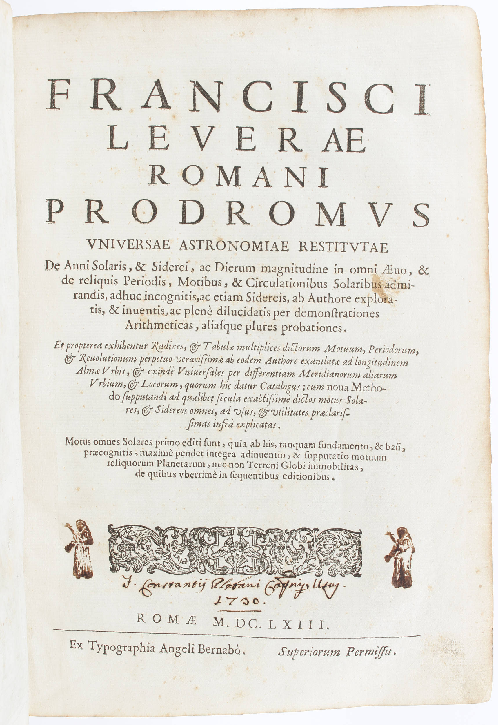 Lavera, Prodromus universae astronomiae
