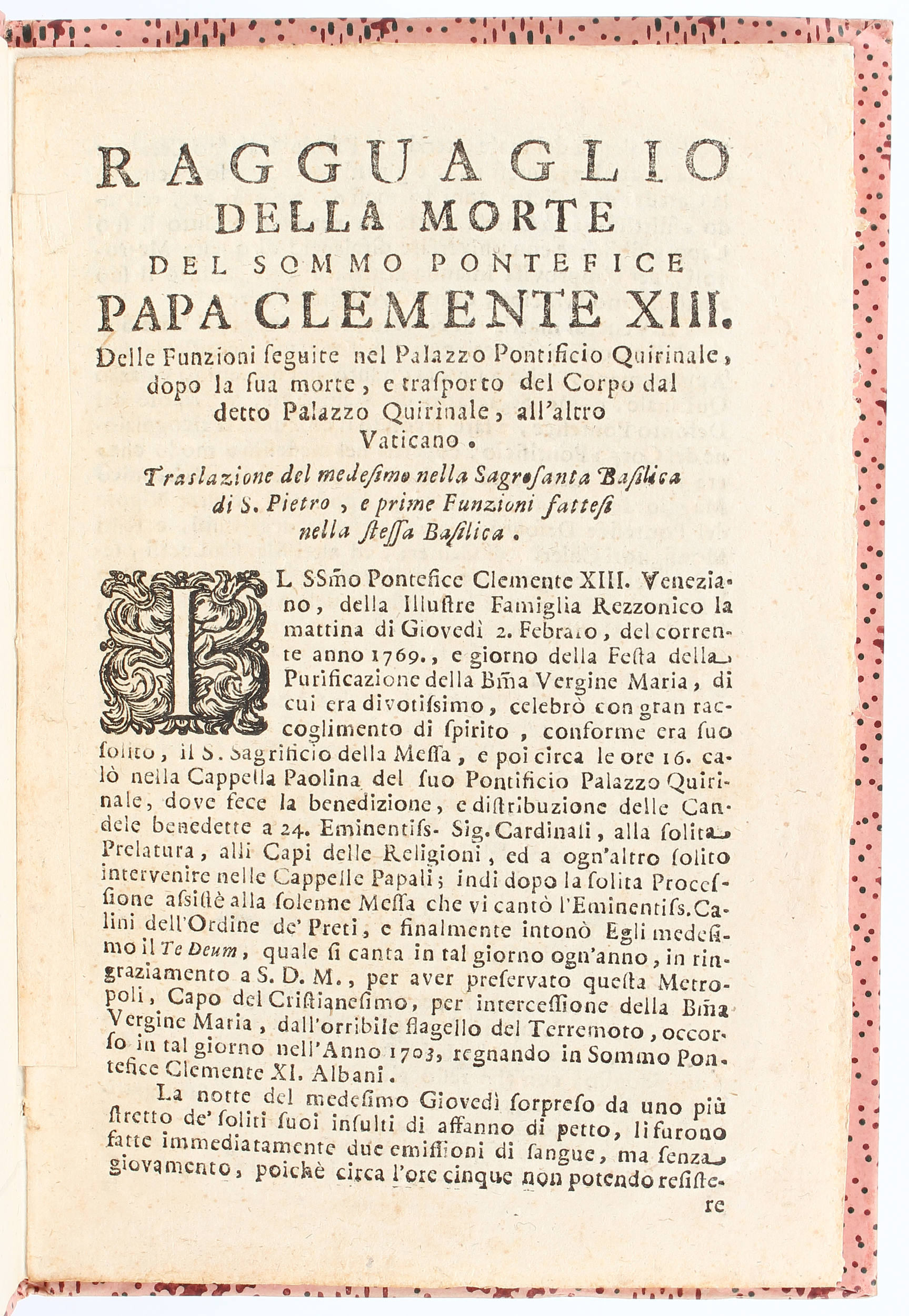 Morte Clemente XIII.