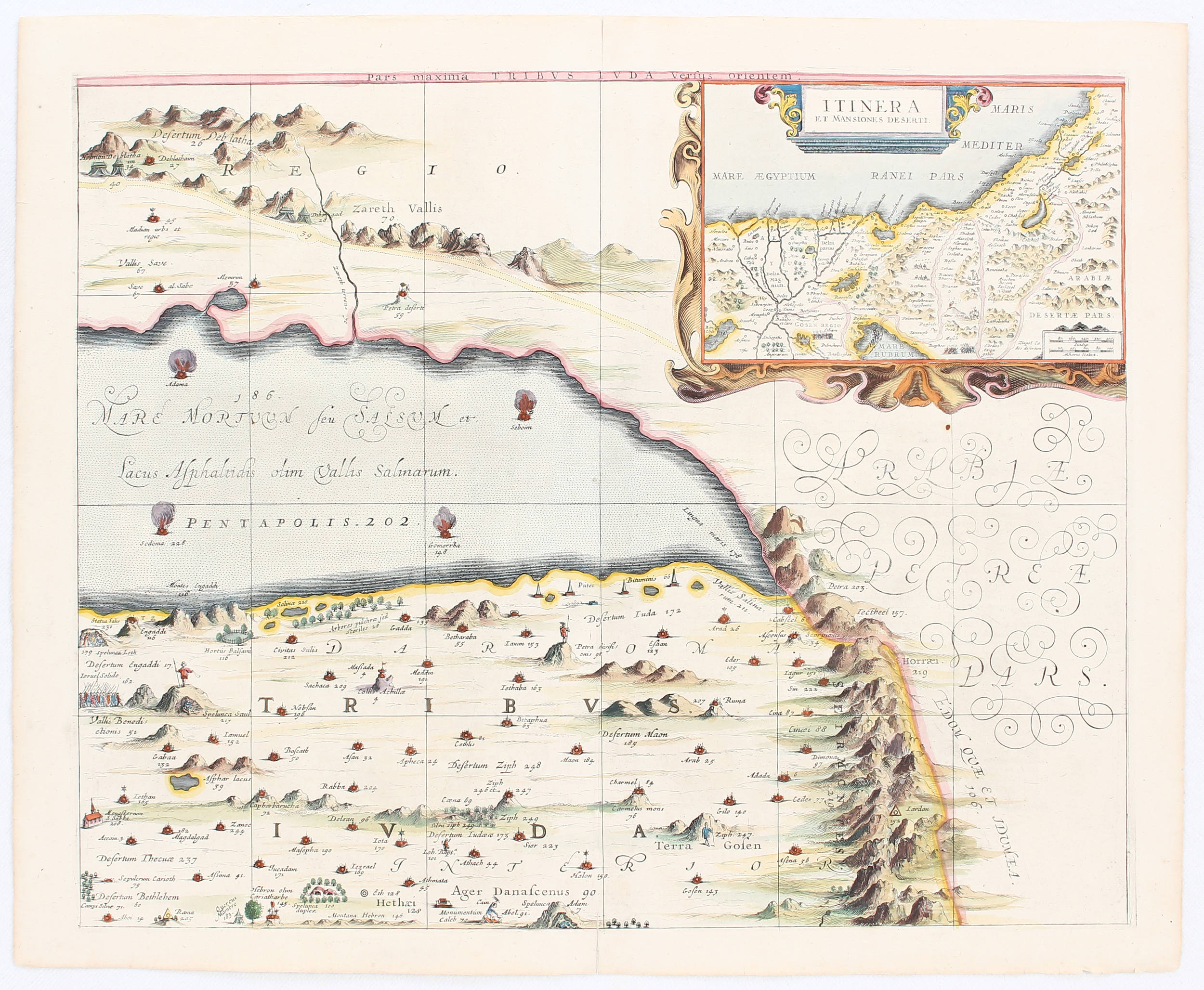 Israel. (Janssonius). Wandkarte. 5 (von 6) Bll.