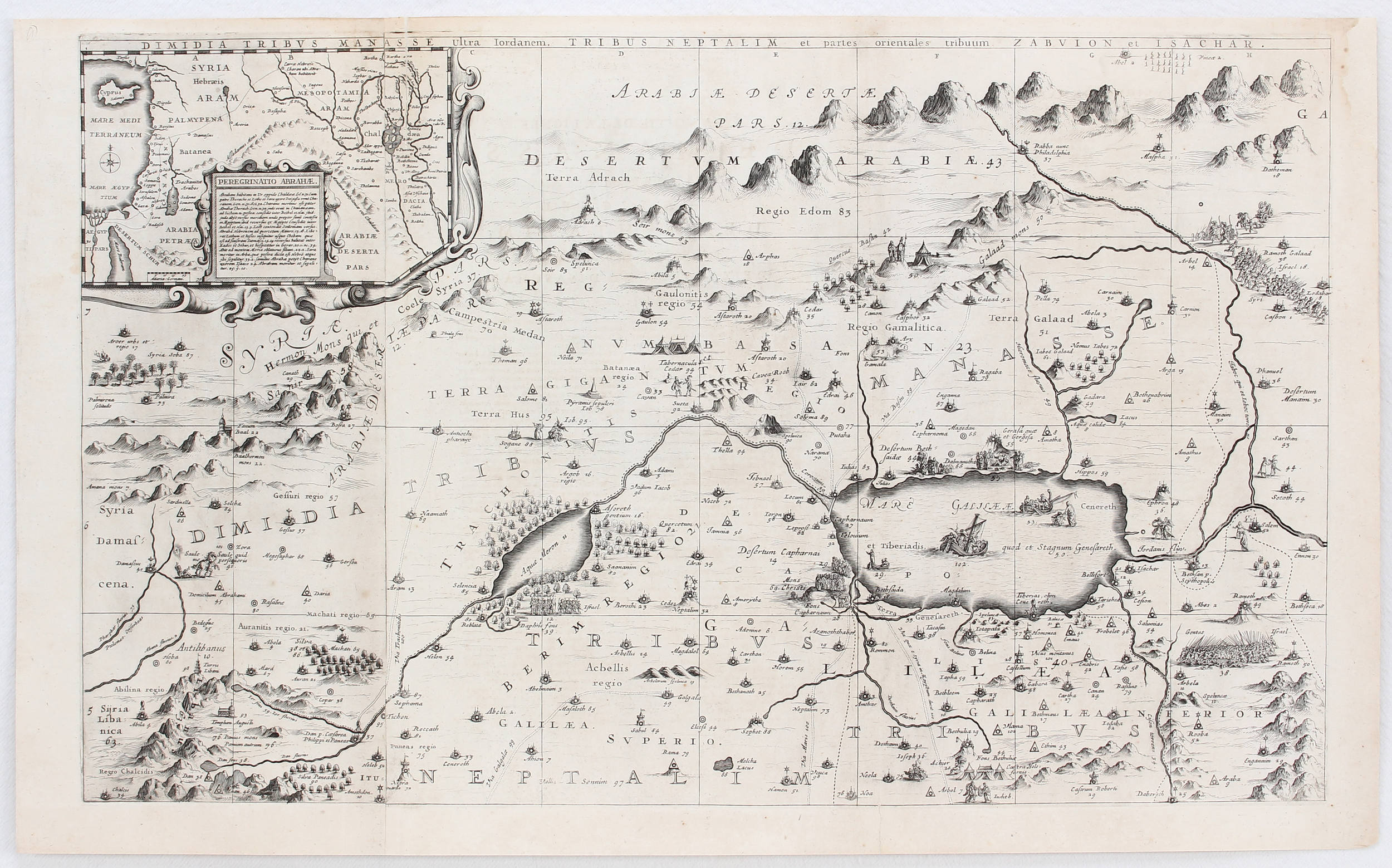 Israel. (Janssonius). Wandkarte in 6 Bll.