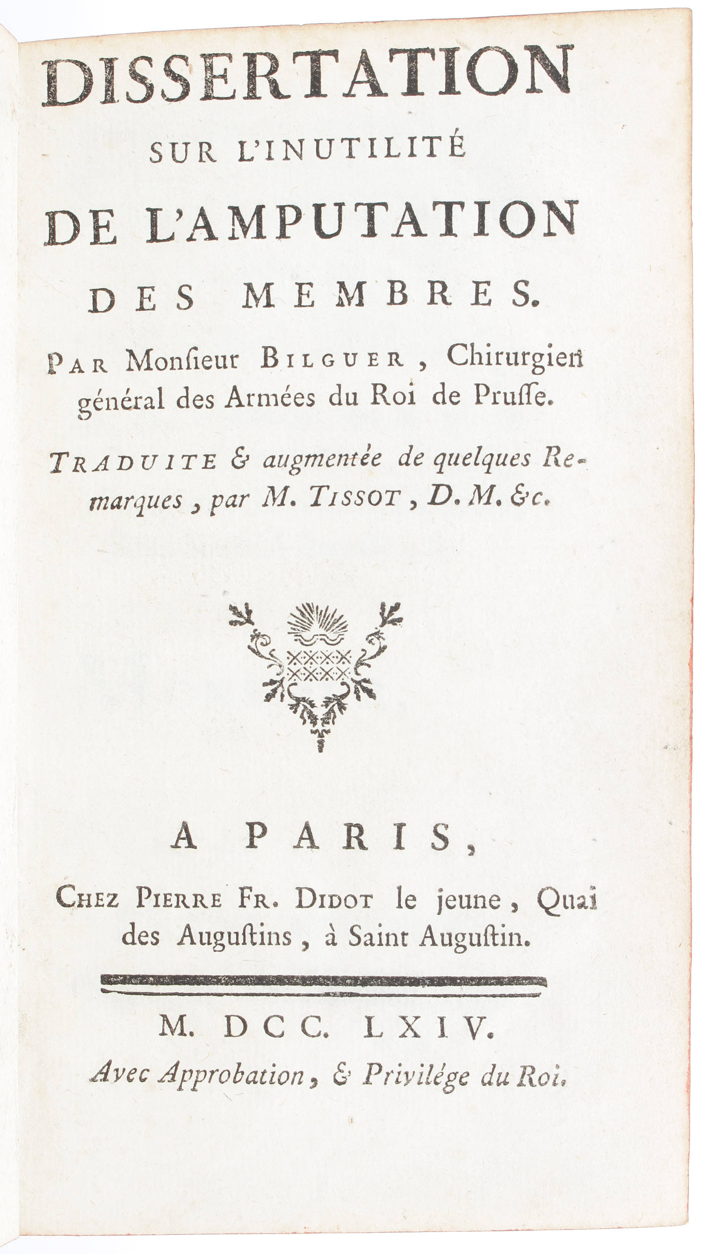 Bilguer, Dissertation de l'amputation / 2 Bde.