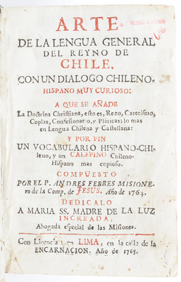 Febres, Arte de la lengua de Chile