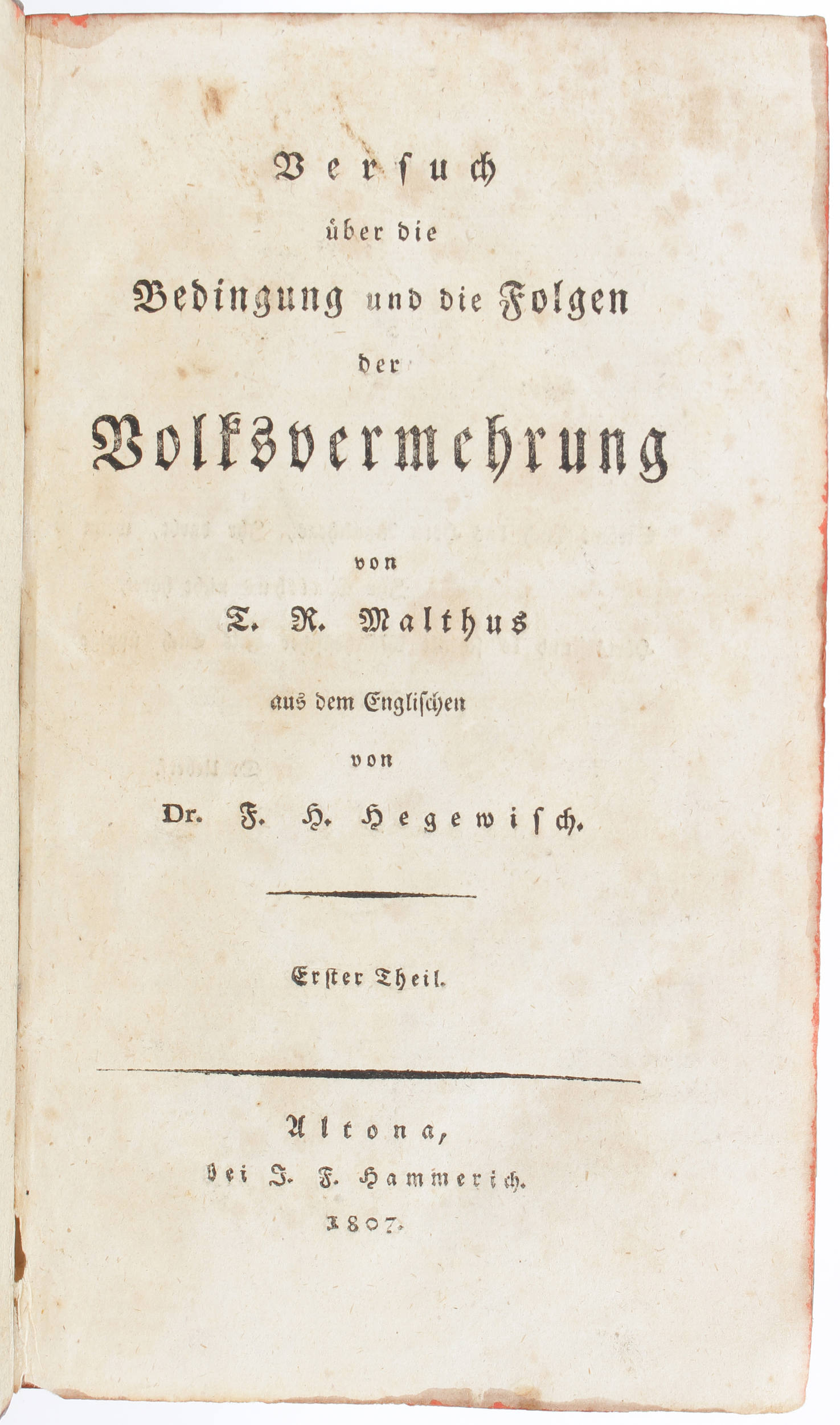 Malthus, Versuch. 2 Bde.