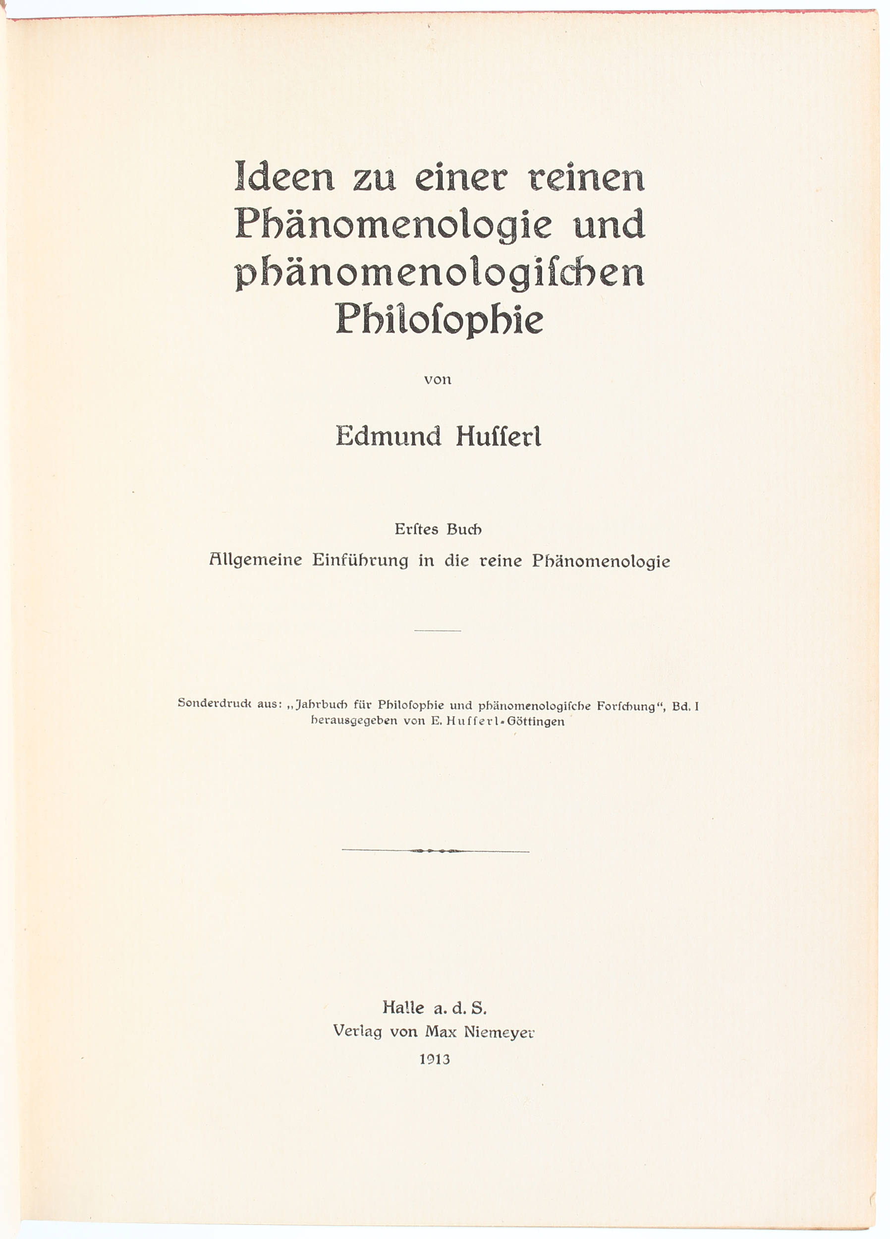 Husserl, Ideen zu einer Phänomenologie