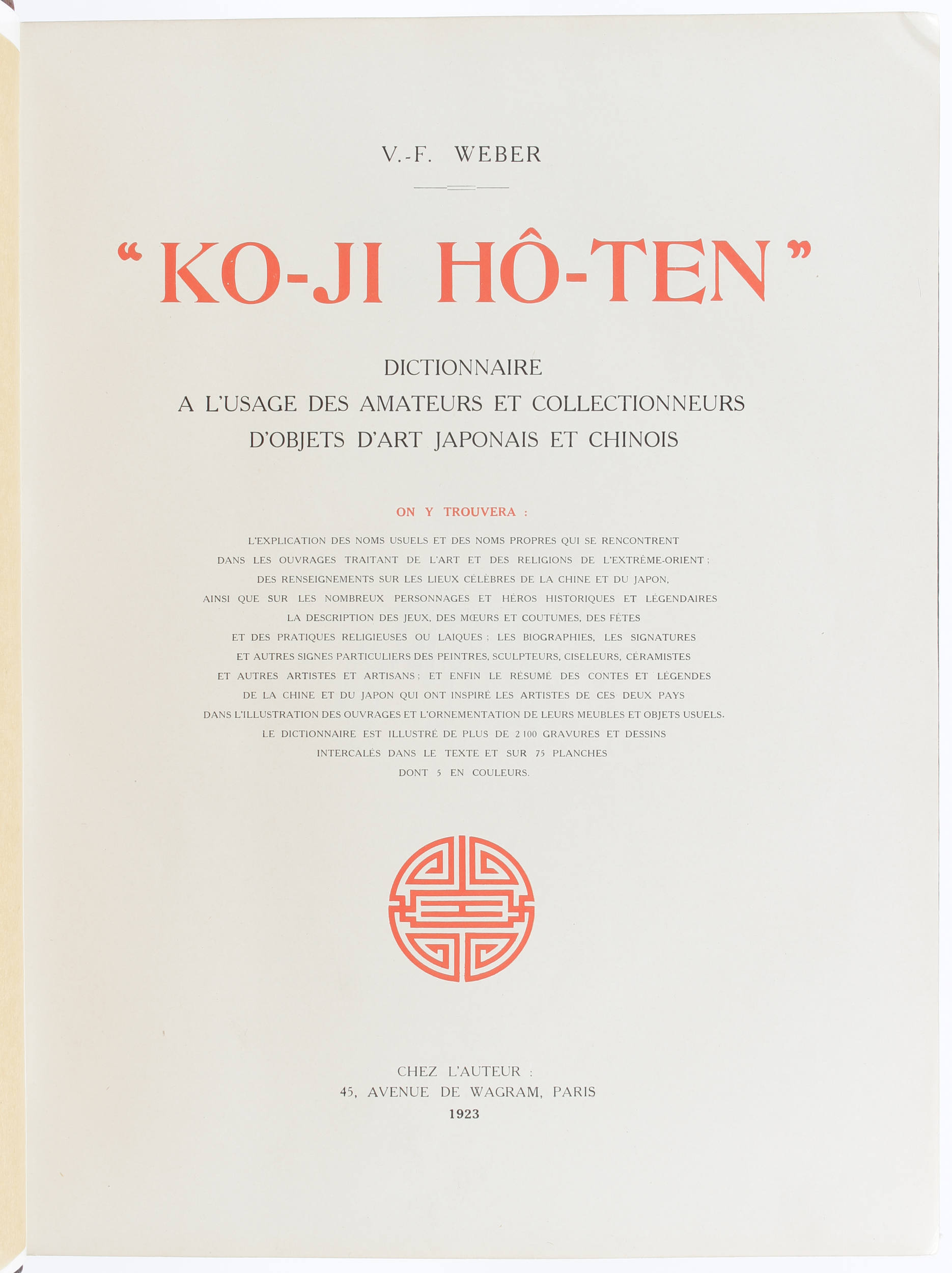 Weber, Ko-Ji Hô-Ten. 2 Bde.