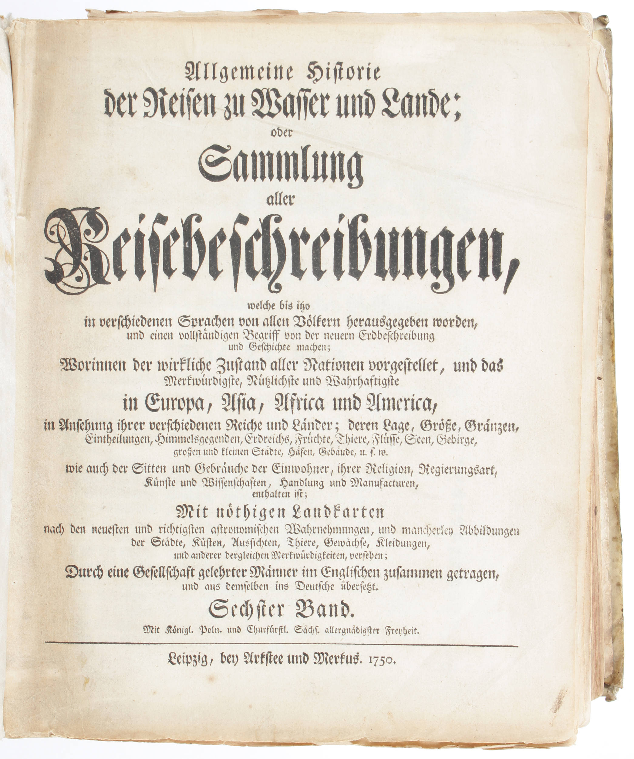Bd. 6 Allgemeine Hist. der Reisen
