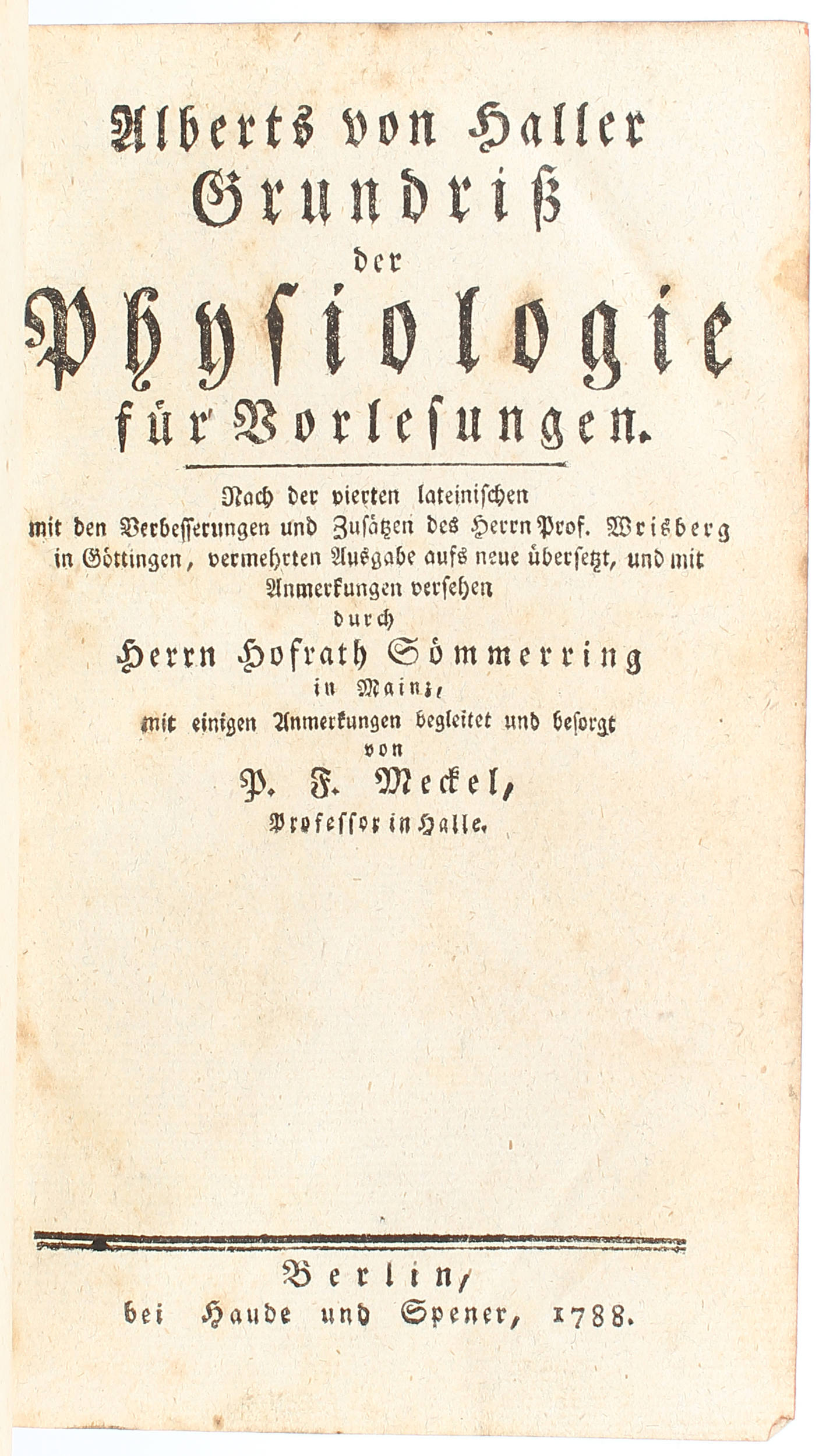 Haller, Grundriß d. Physiologie