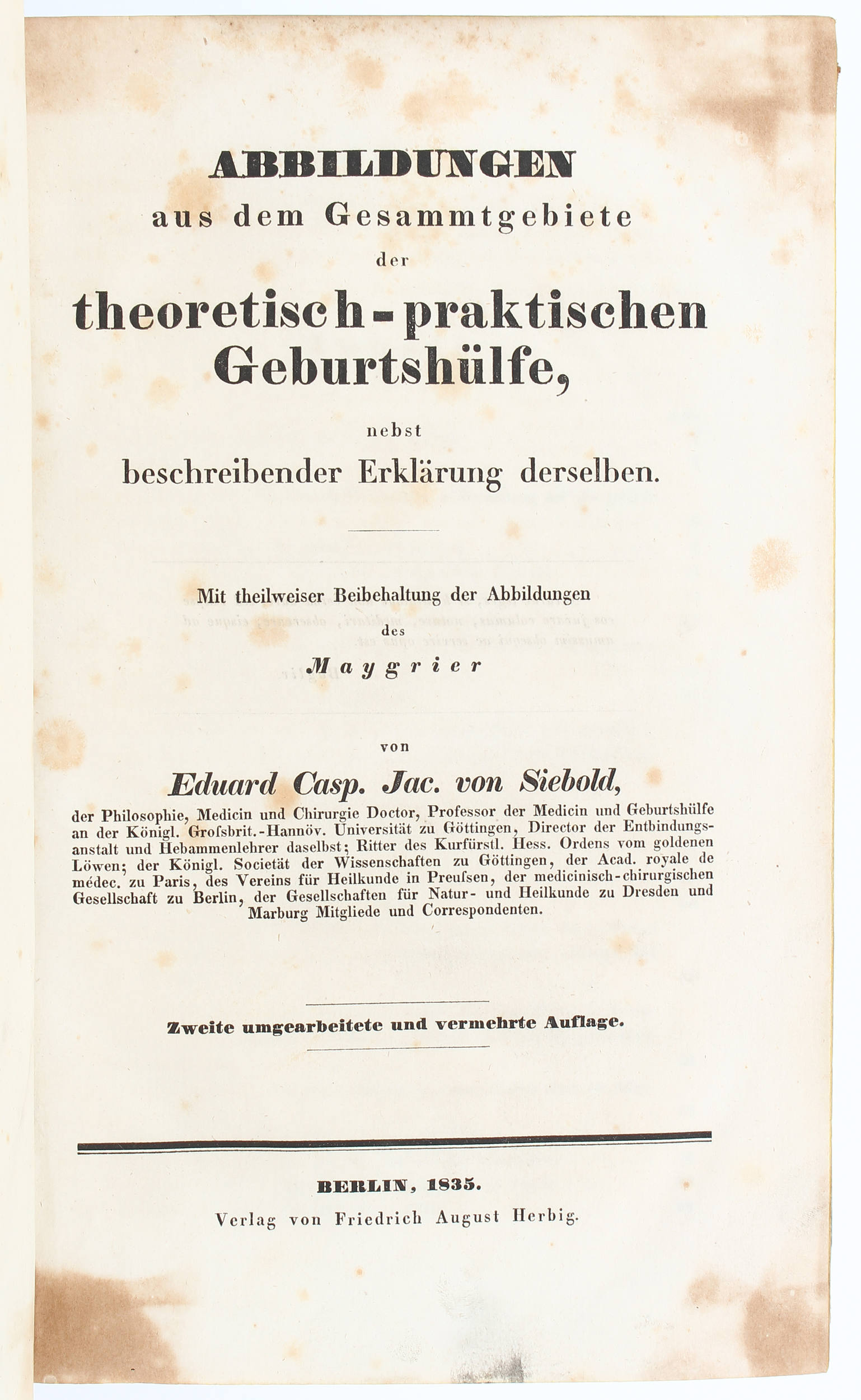 Siebold, Abbildungen der Geburtshülfe