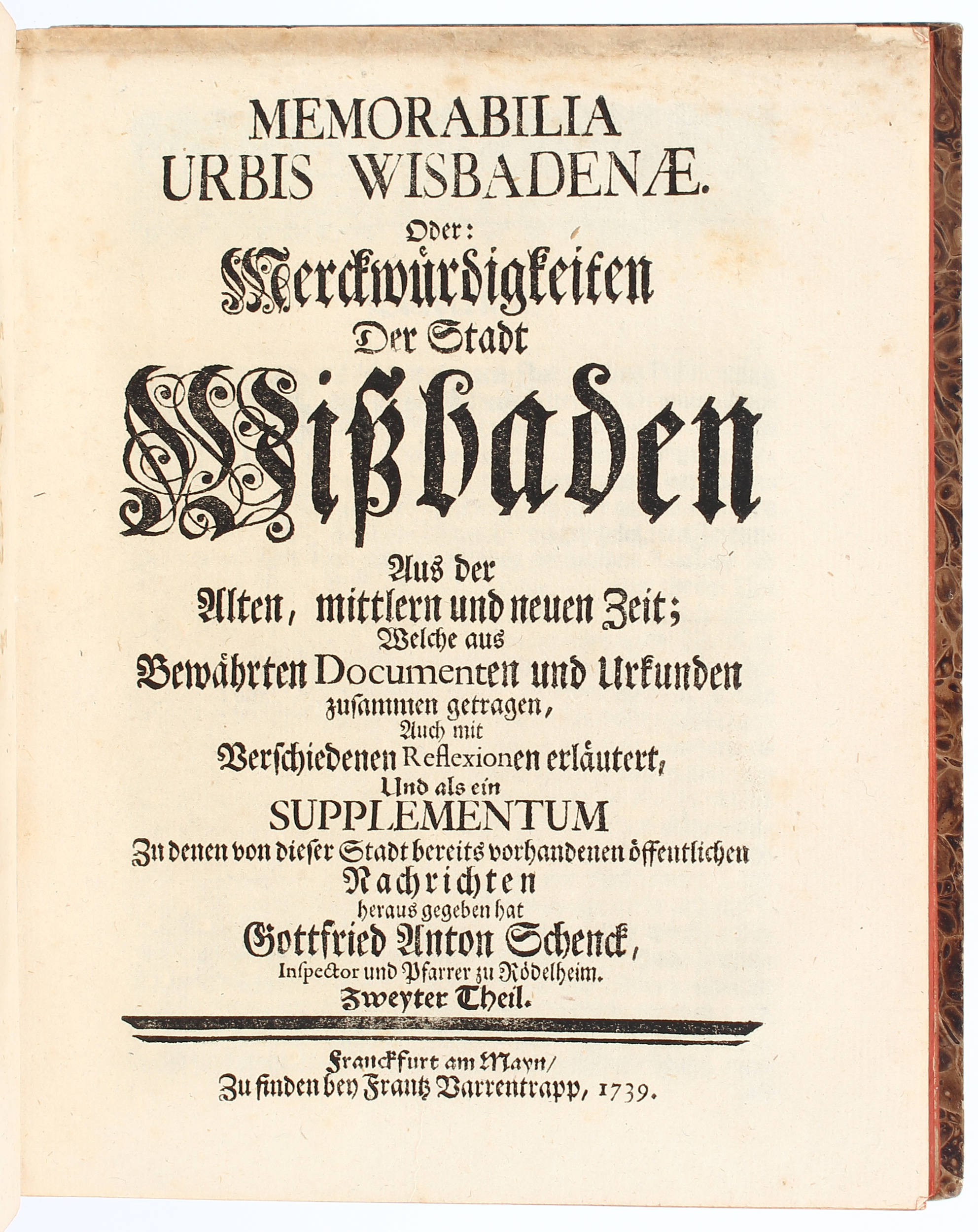 Schenck, Memorabilia Wisbadenae