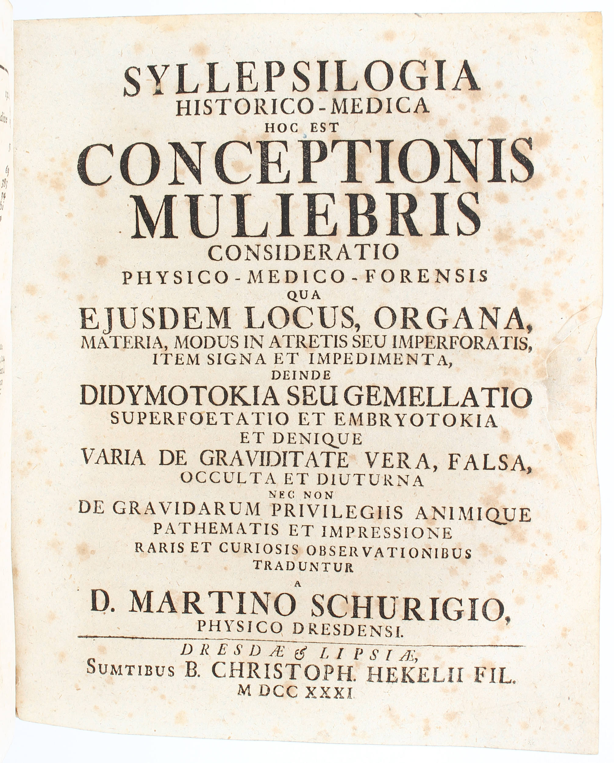 Schurig, Gynaecologia + Beibd.