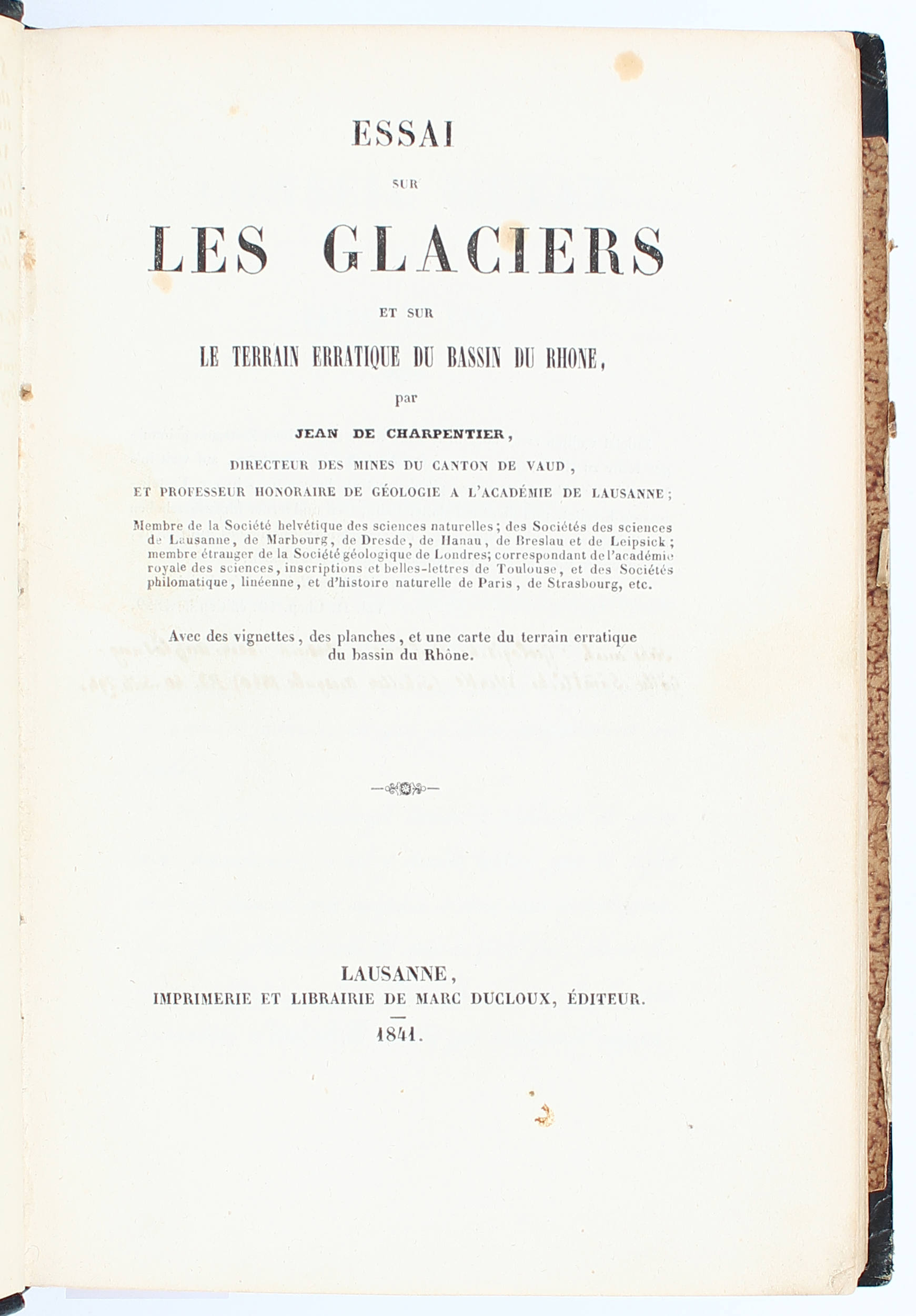 Charpentier, Essai sur les Glaciers