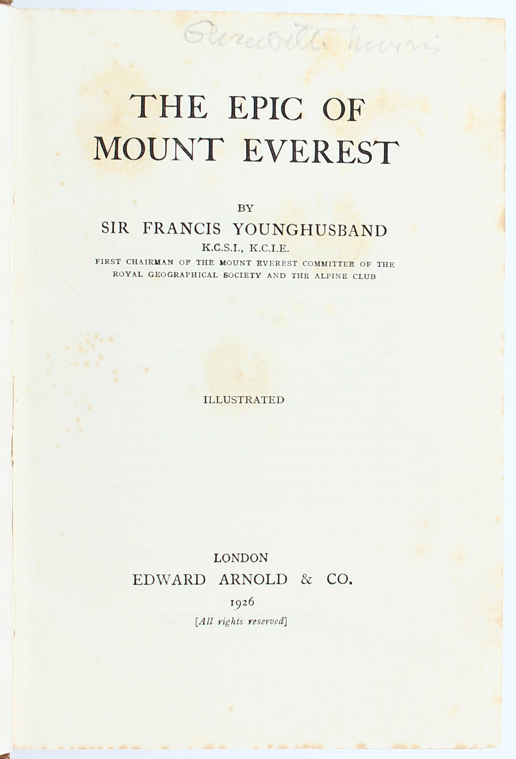 Younghusband, Epic of Mount Everest