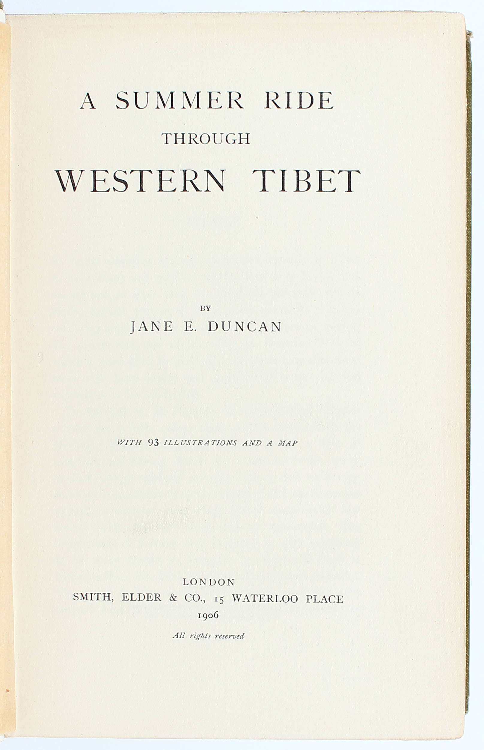 Duncan, Western Tibet
