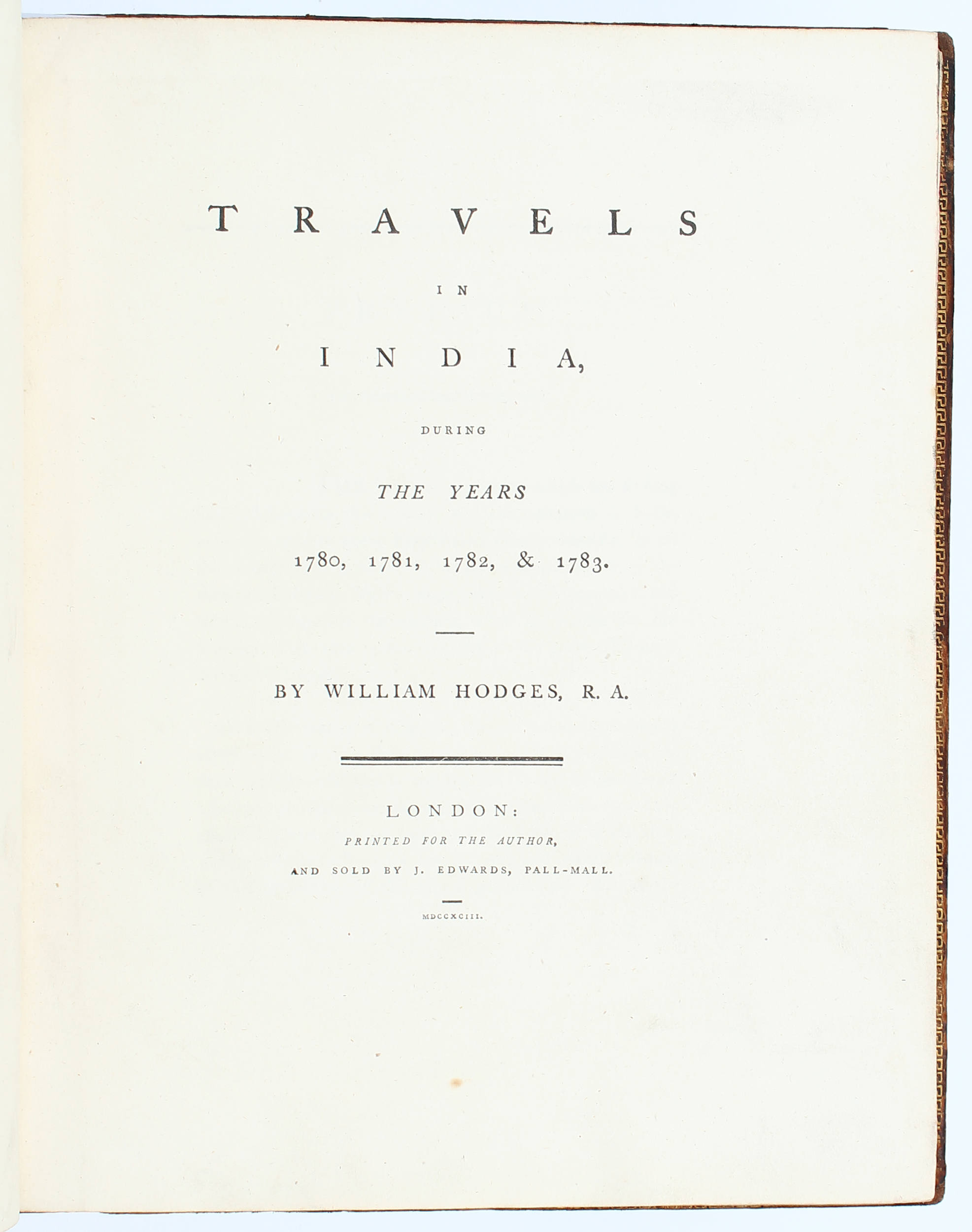 Hodges, Travels in India