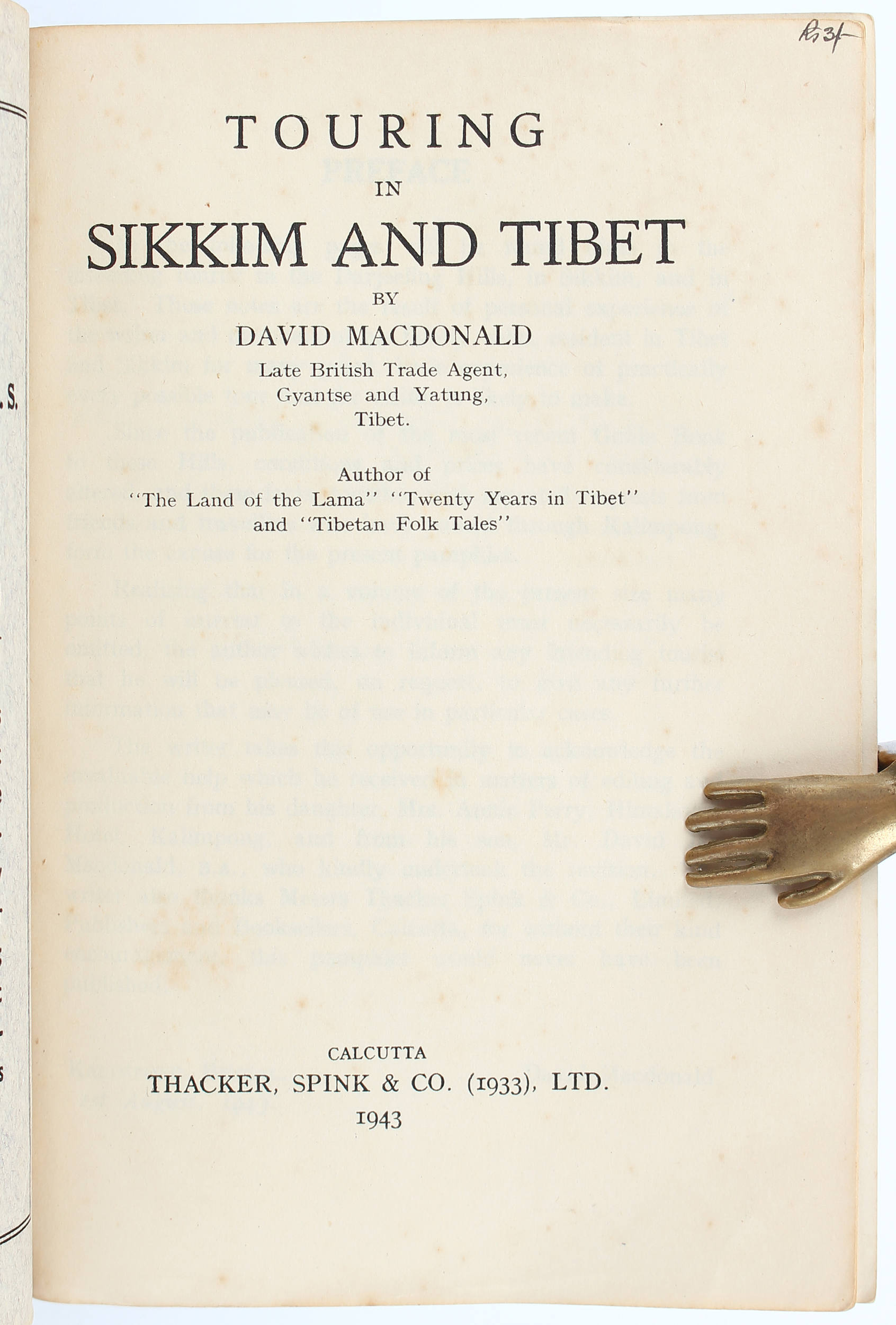Macdonald, Touring in Sikkim and Tibet