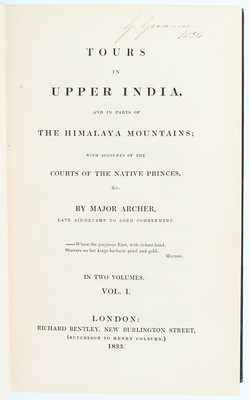 Archer, Tours in Upper India. 2 Bde.