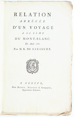 Saussure, Voyage à la cime du Mont-Blanc