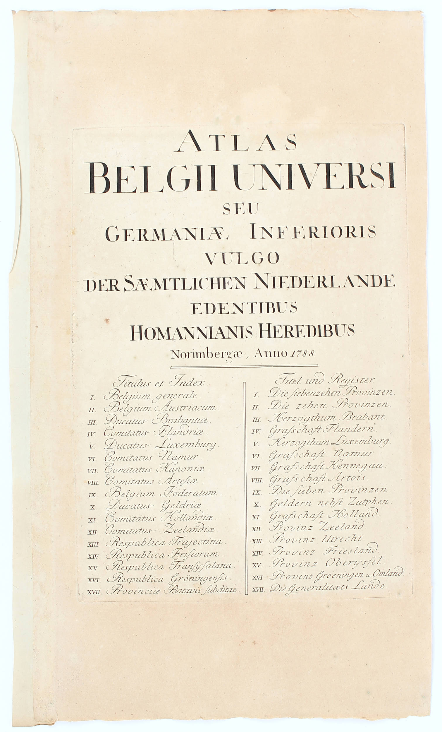 Homann Erben, Atlas der Niederlande. Lose
