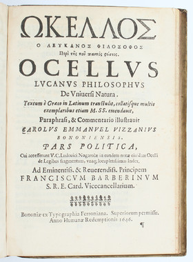 Ocellus Lucanus, De universi natura