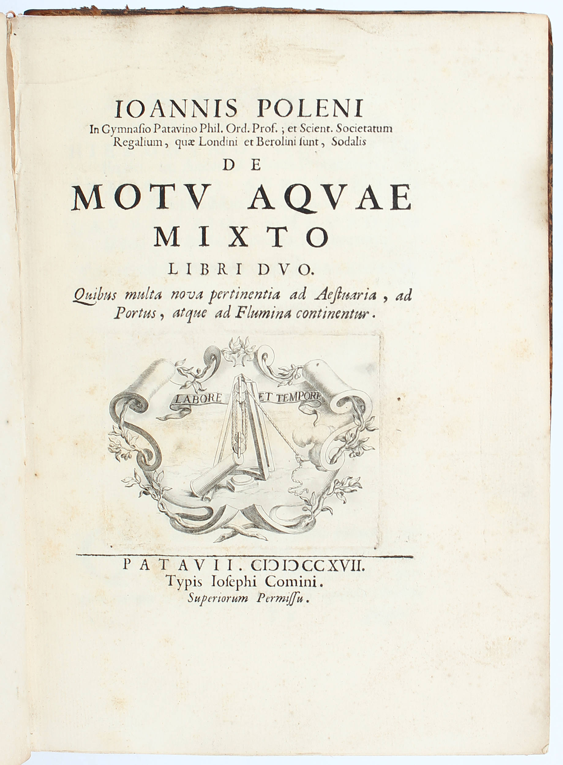 Poleni, De motu aquae
