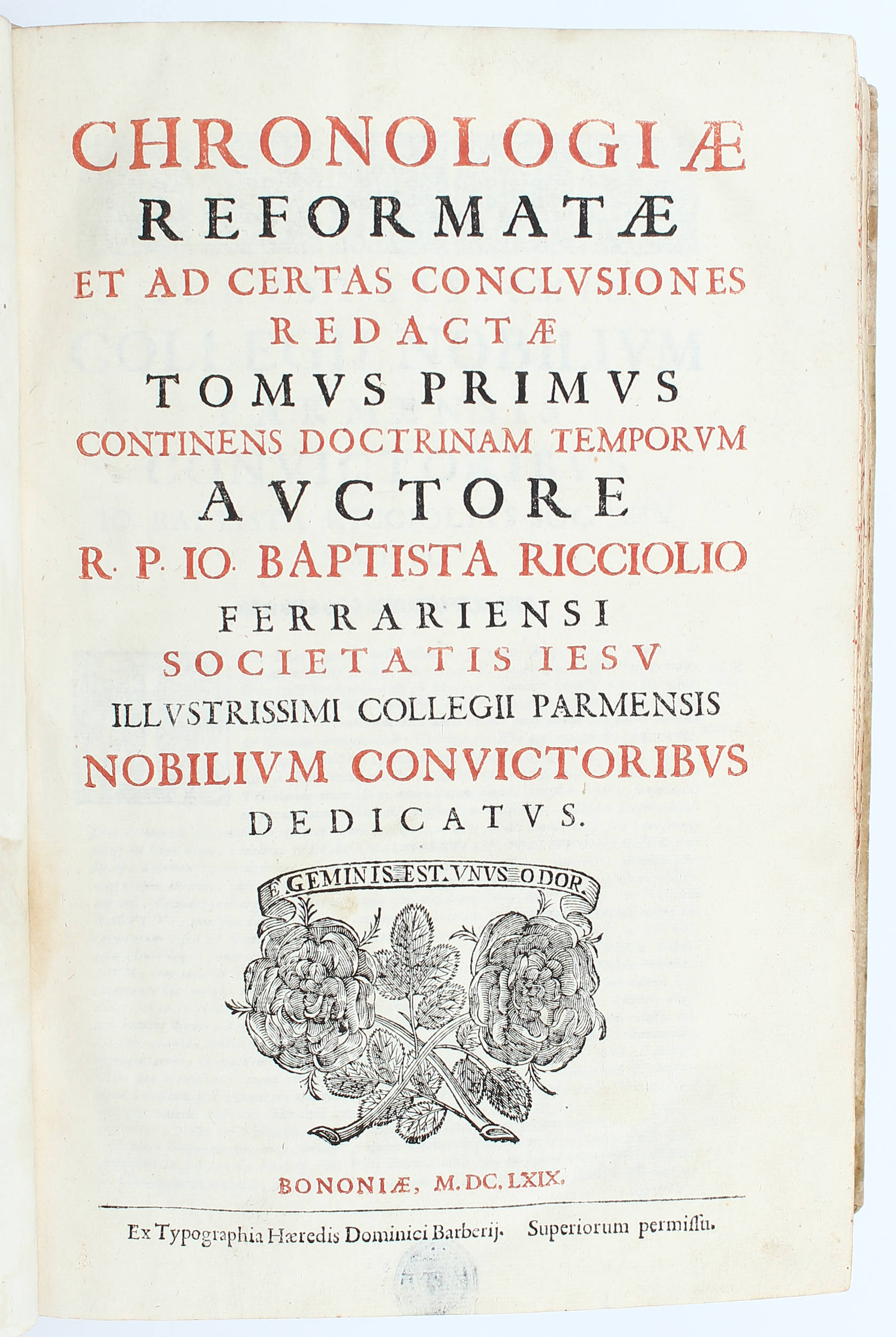 Riccioli, Chronologiae