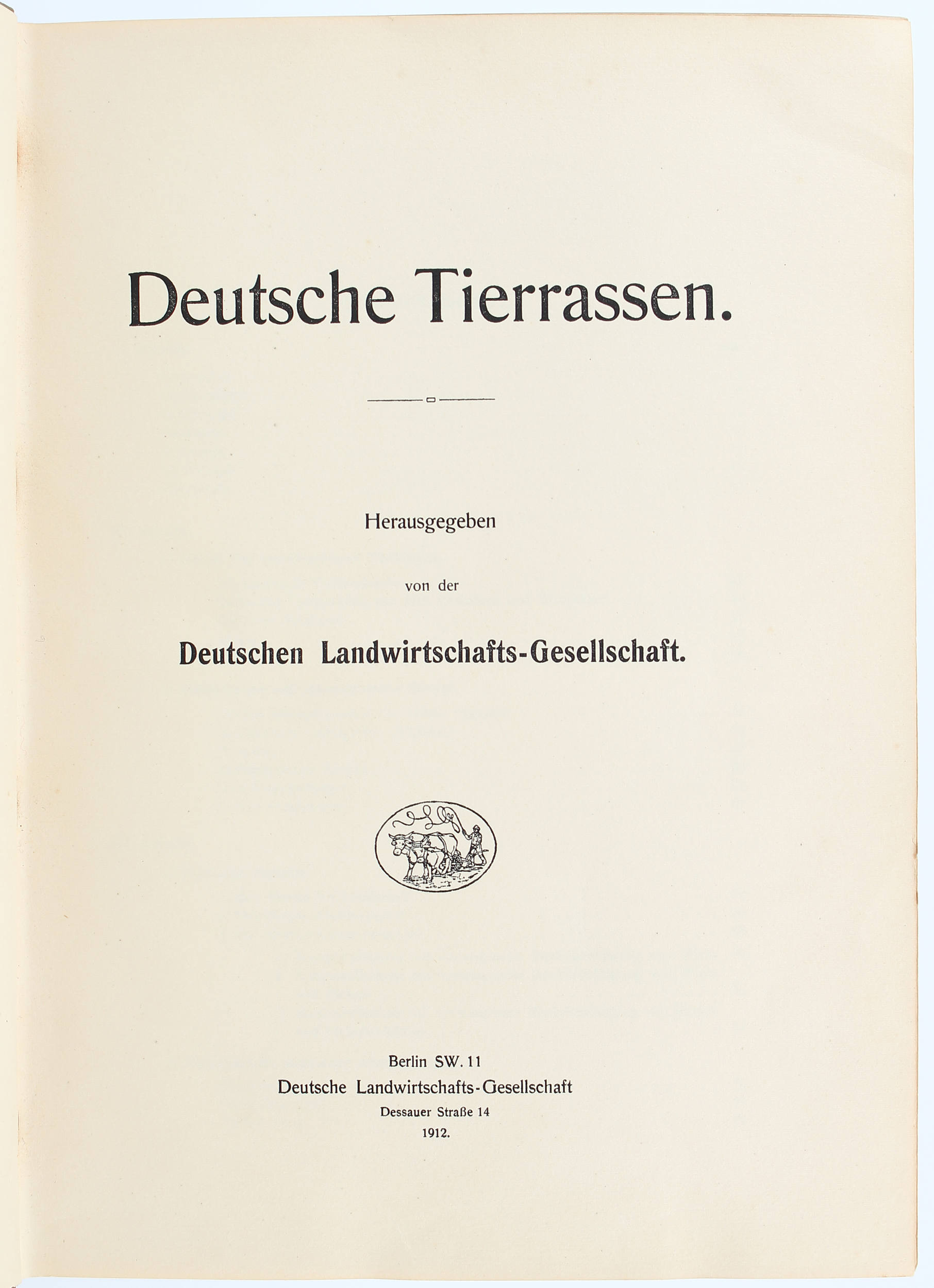 Deutsche Tierrassen. 1 Bd.