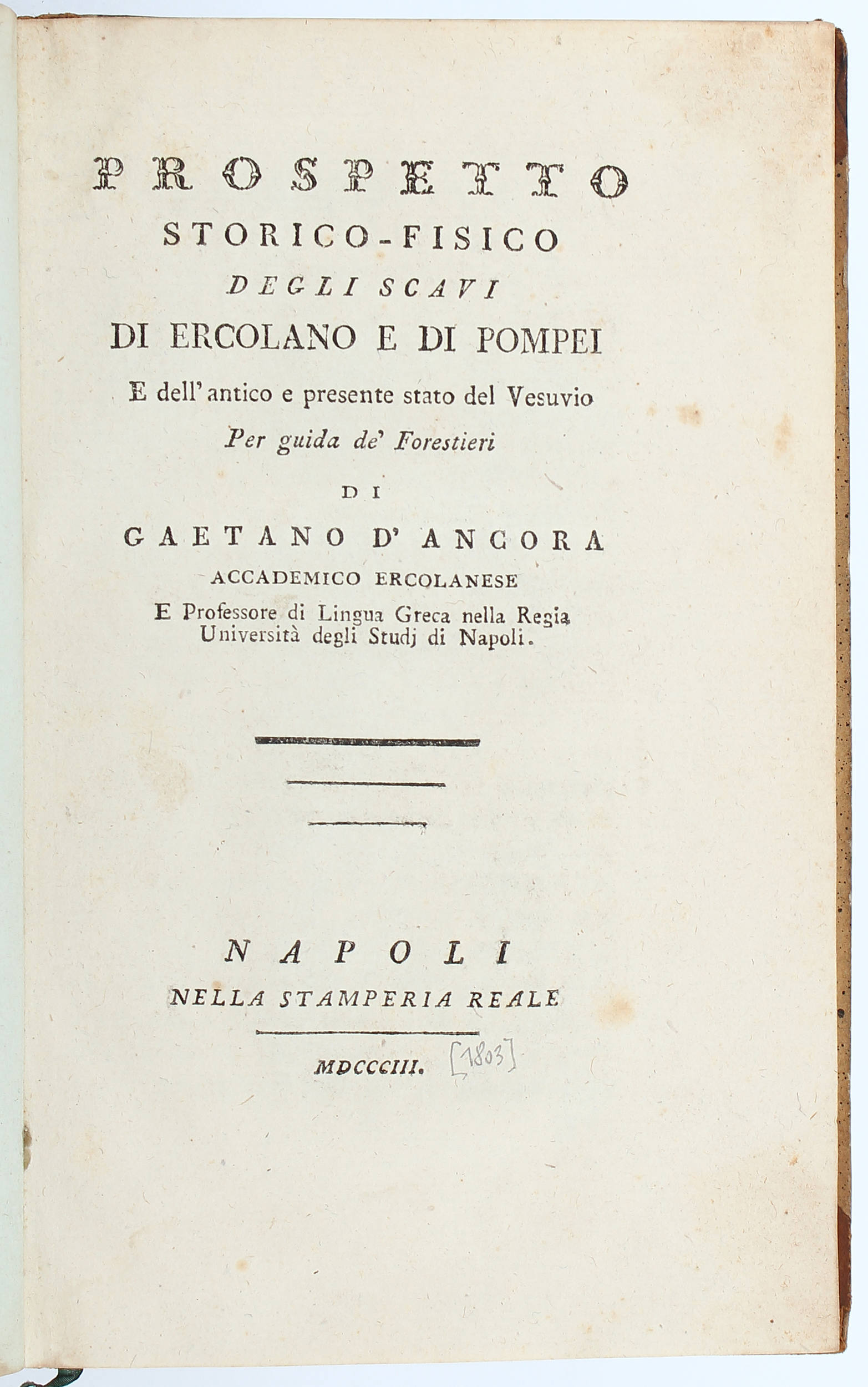 D'Ancora, Prospetto di Ercolano e di Pompei