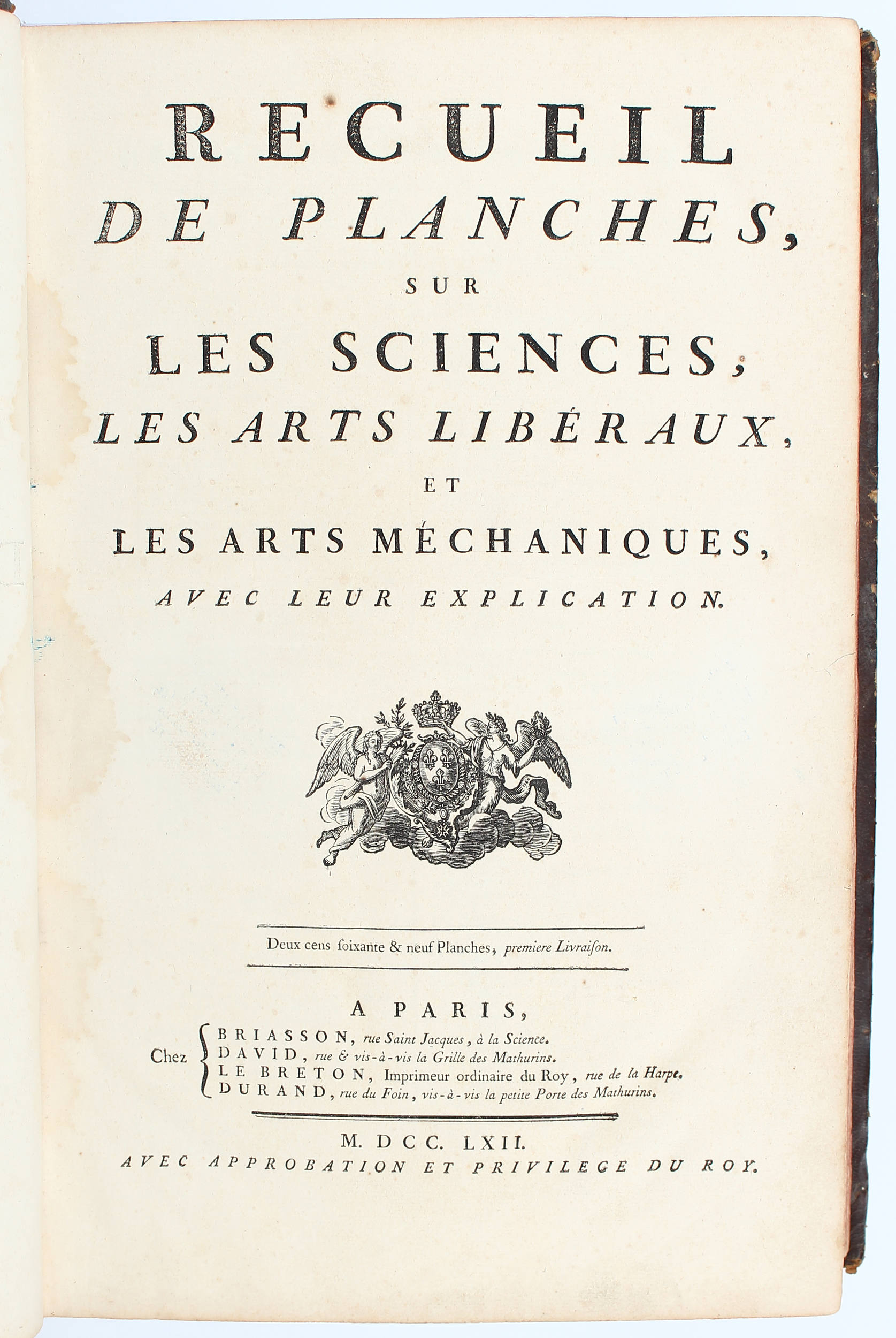 Diderot, Encyclopédie. Tafelbd. 1.
