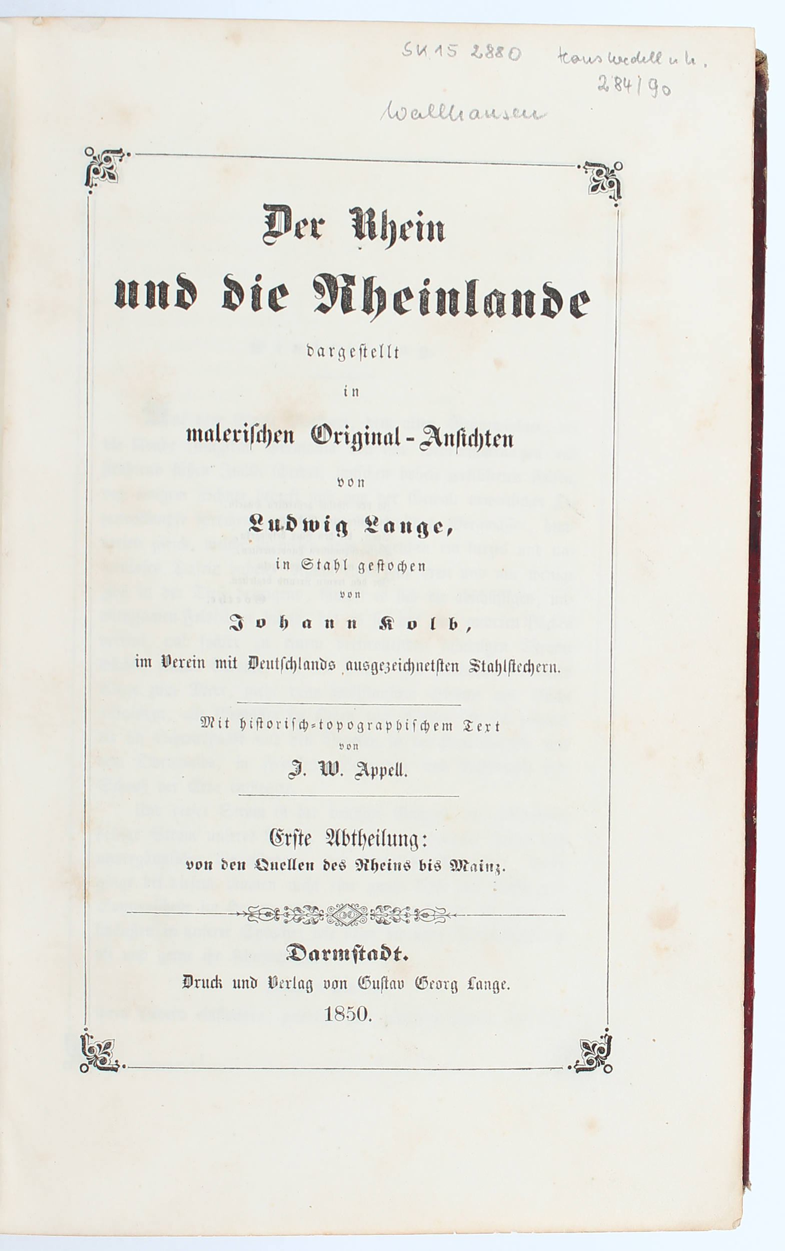 Lange, Rhein und Rheinlande / 2 Bde.