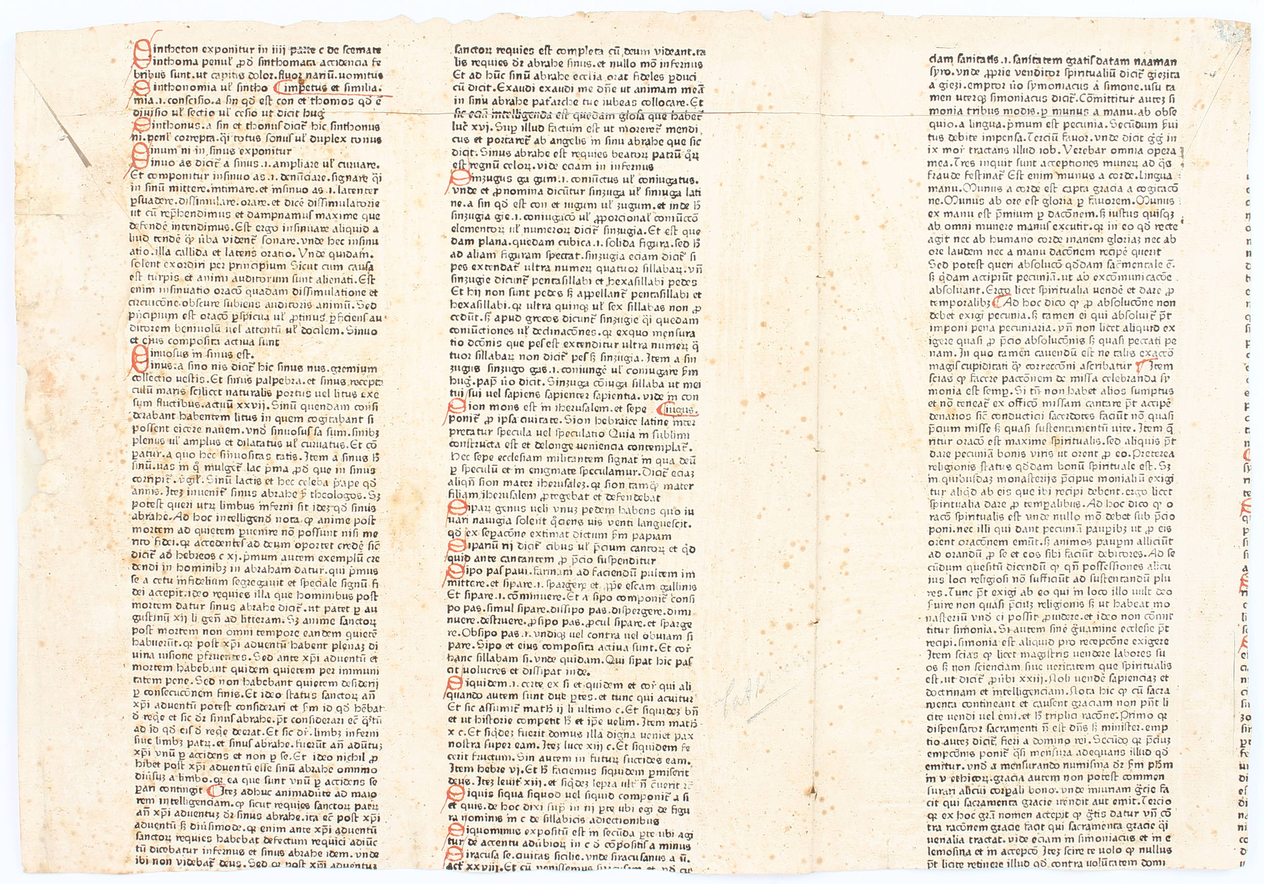 Balbus, Catholicon. Einzelblatt