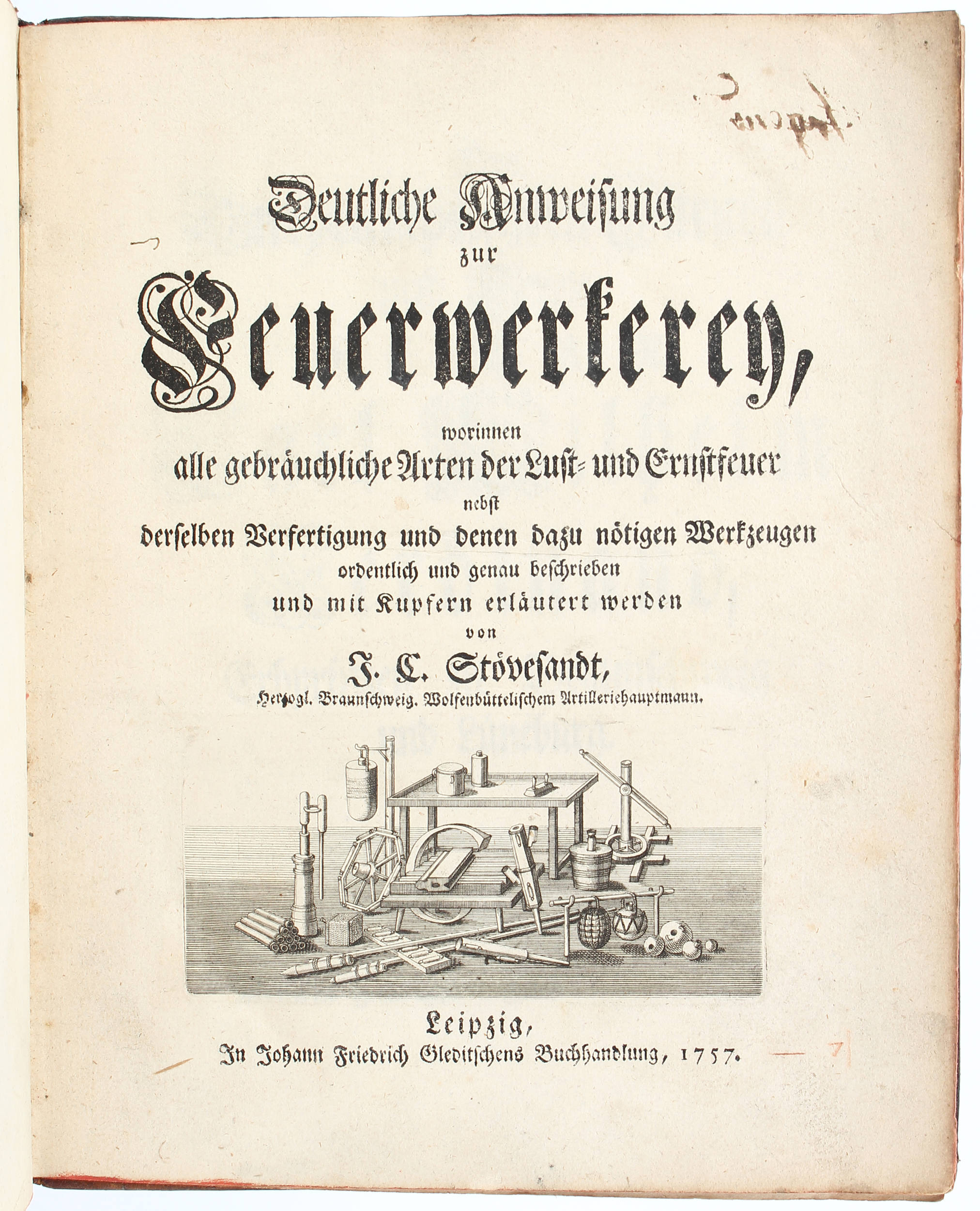 Stövesandt, Anweisung zur Feuerwerkerey
