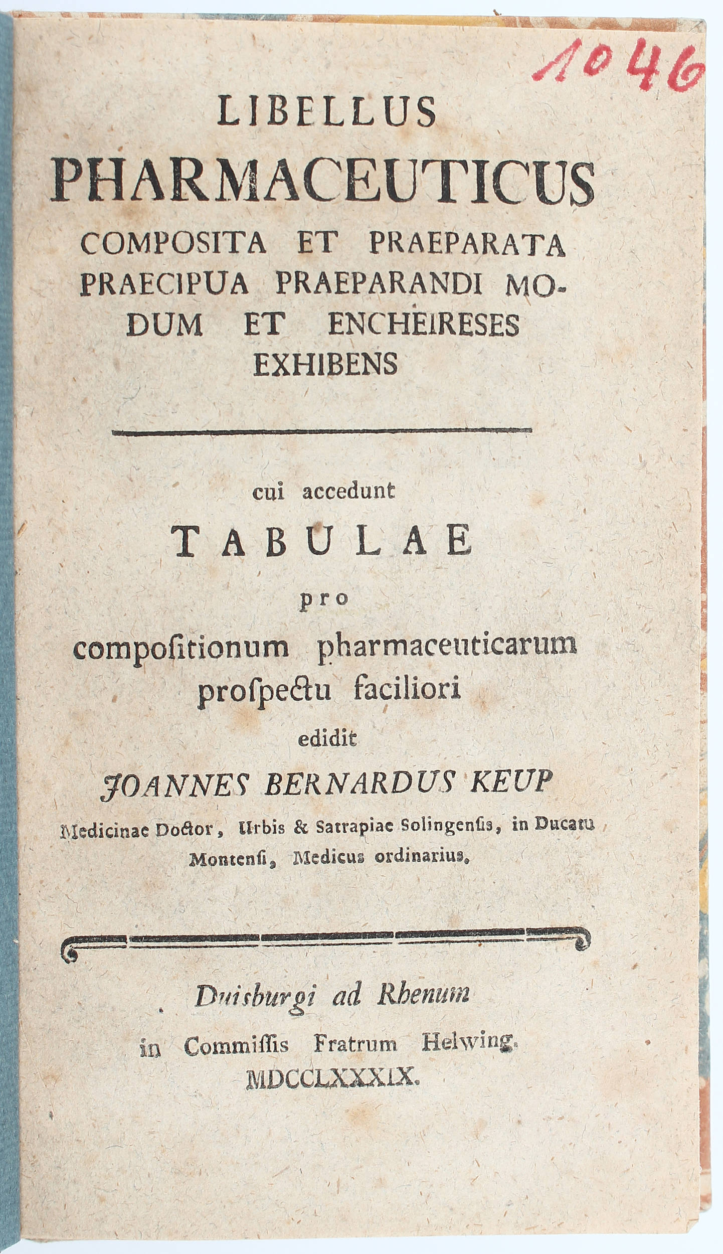 Keup, Libellus pharmaceuticus / 6 Bde.