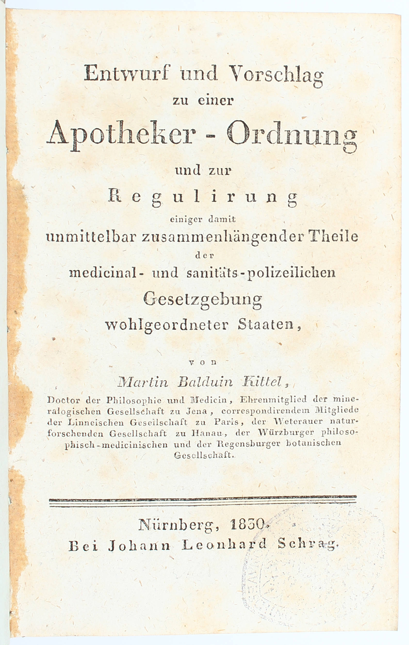 Apotheker-Verordnung Hannover / 2 Bde.