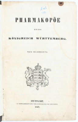 Pharmakopöe für Württemberg 1847 / 2 Bde.