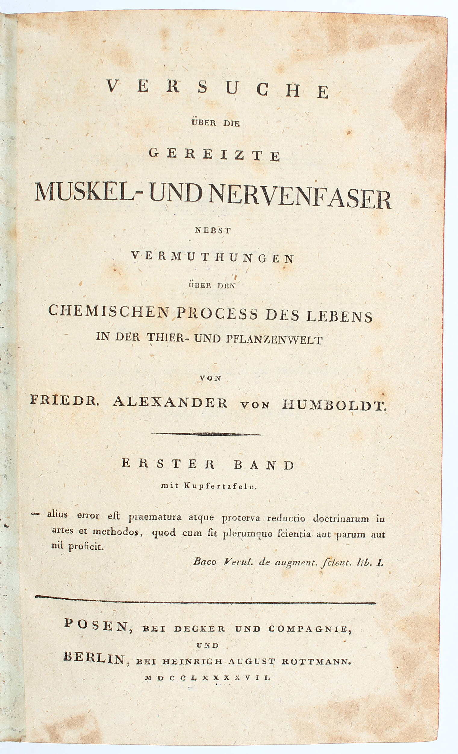 Humboldt, Muskel- u. Nervenfaser. 2 Bde.