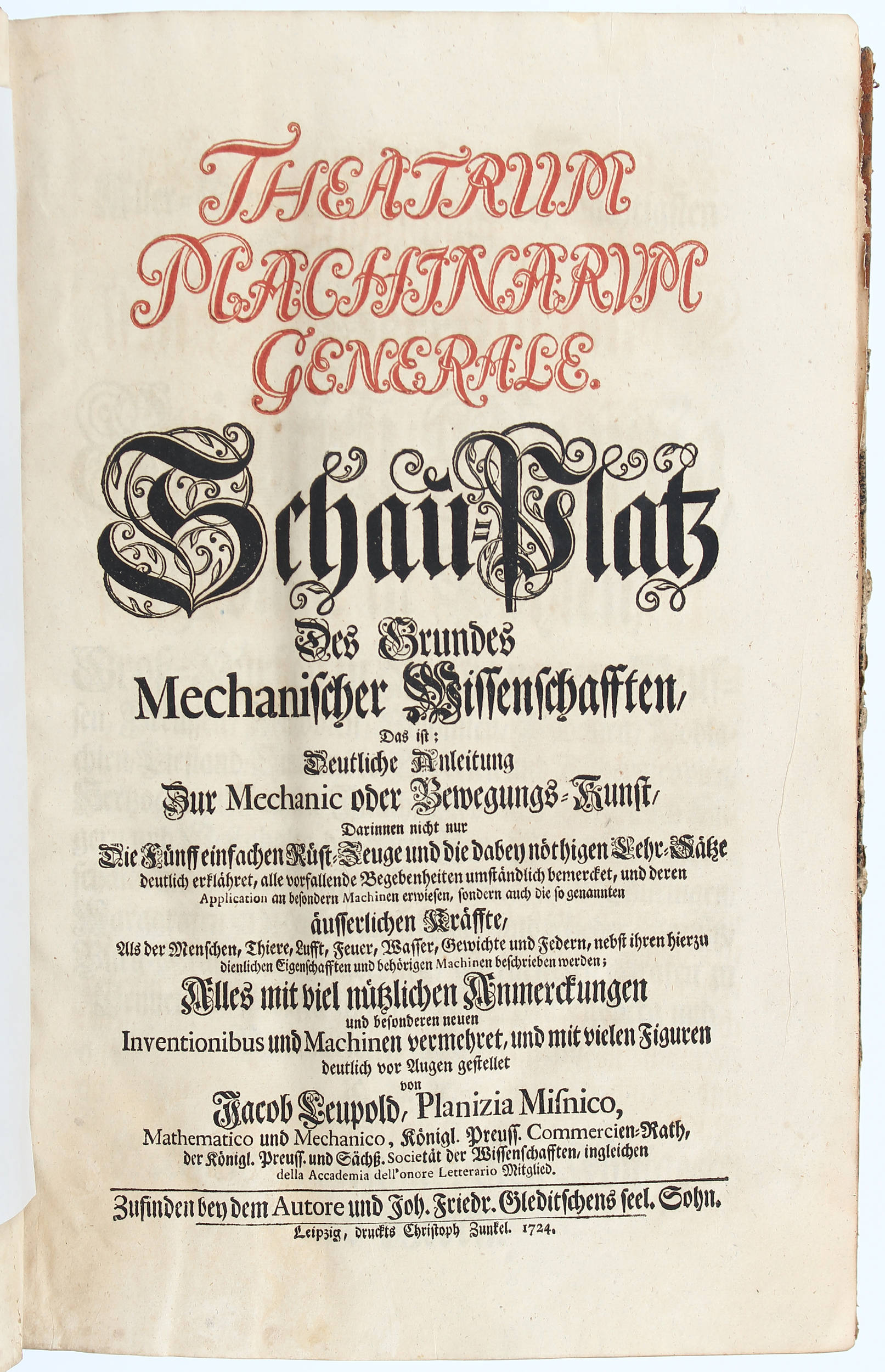 Leupold, Theatrum machinarum. 8 Bde.