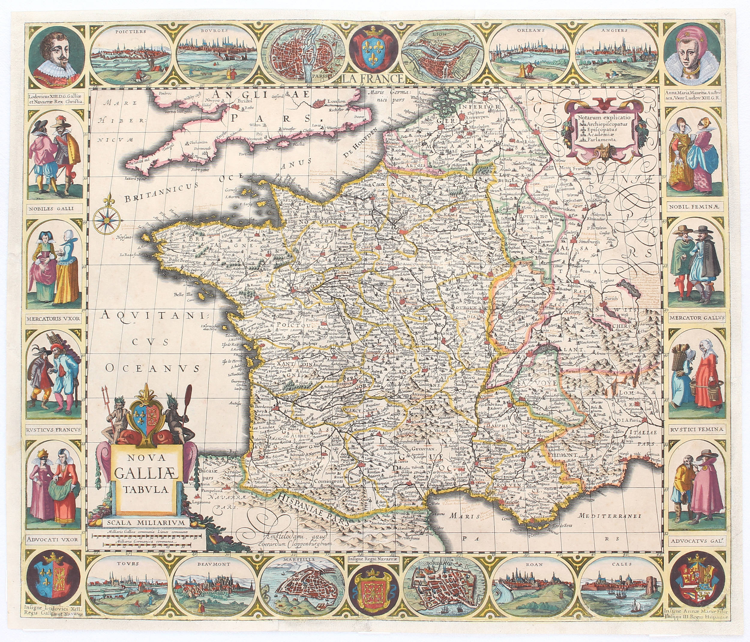 Frankreich mit 4 Bordüren. (Hondius-)Cloppenburgh