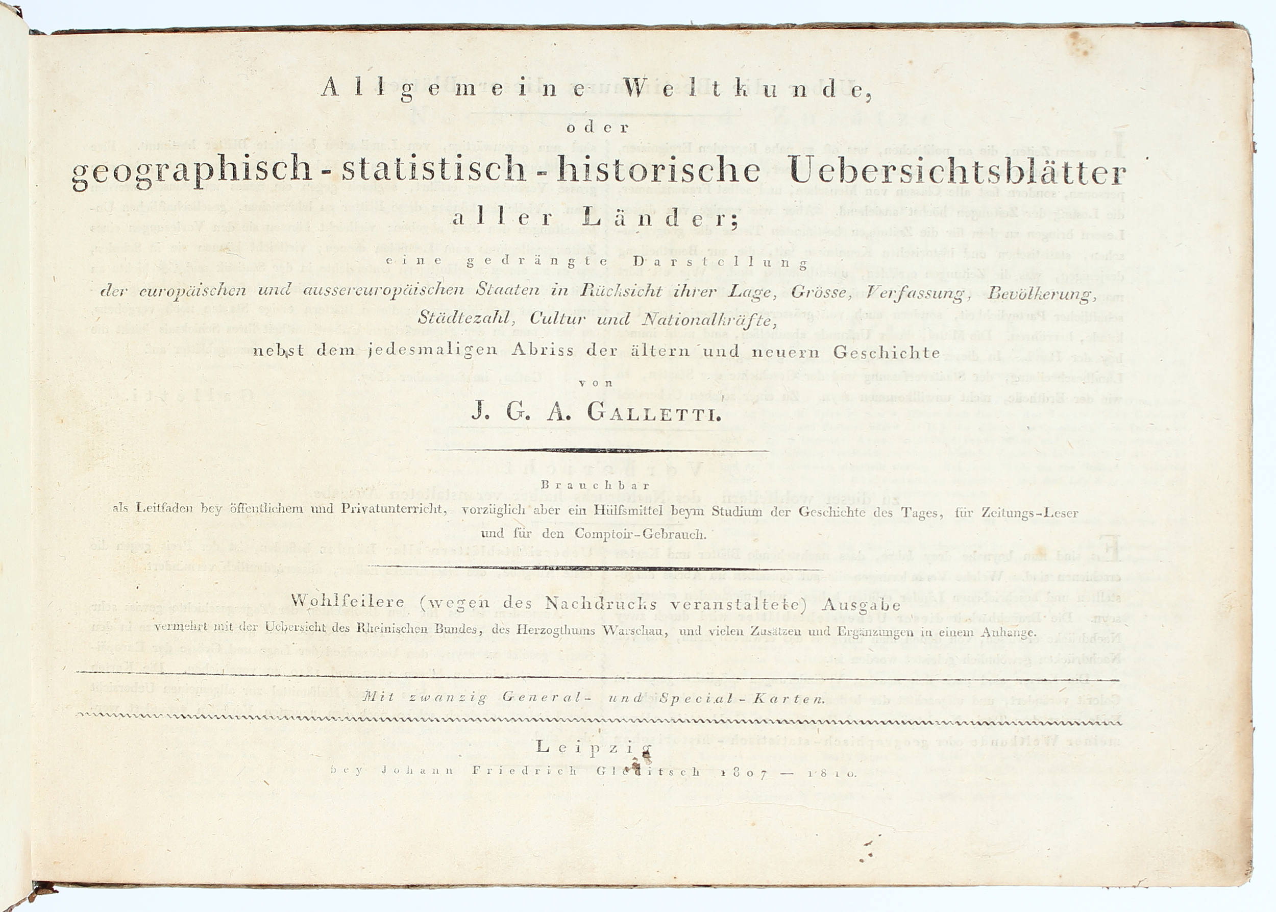 Galletti, Weltkunde