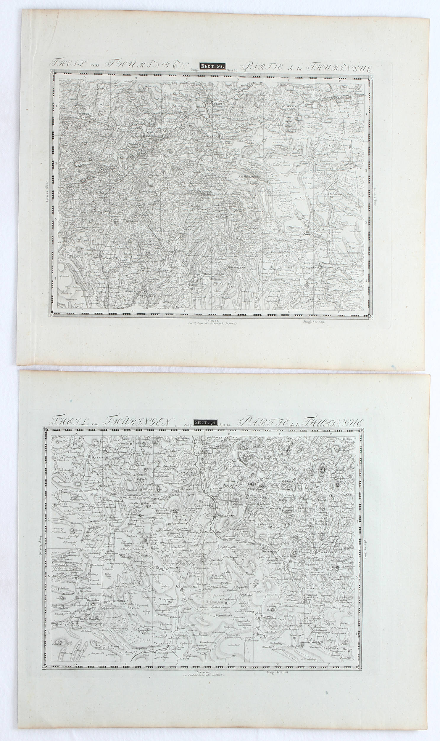 Thüringen. Ca. 30 Bll. Spezialkarten des 20. Jh.