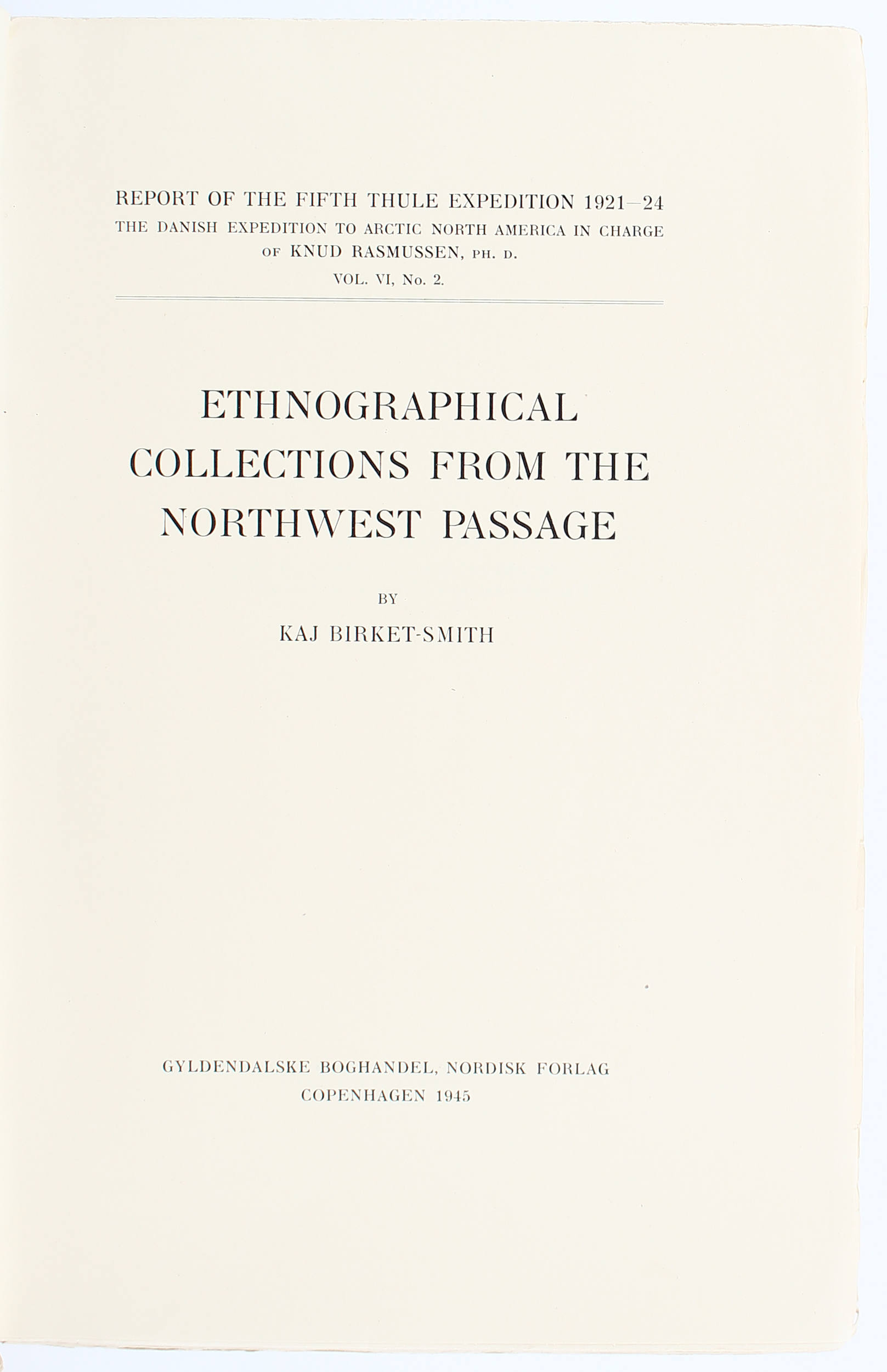 Birket-Smith, Ethnographical Collections