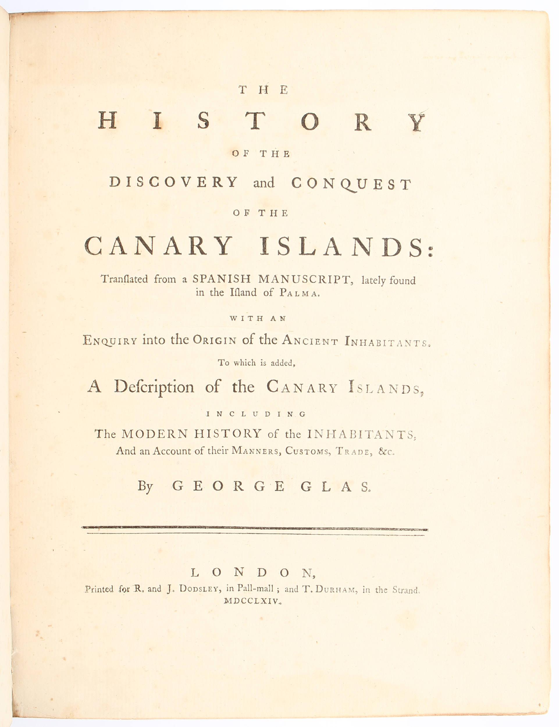 Glas, History of the Canary Islands