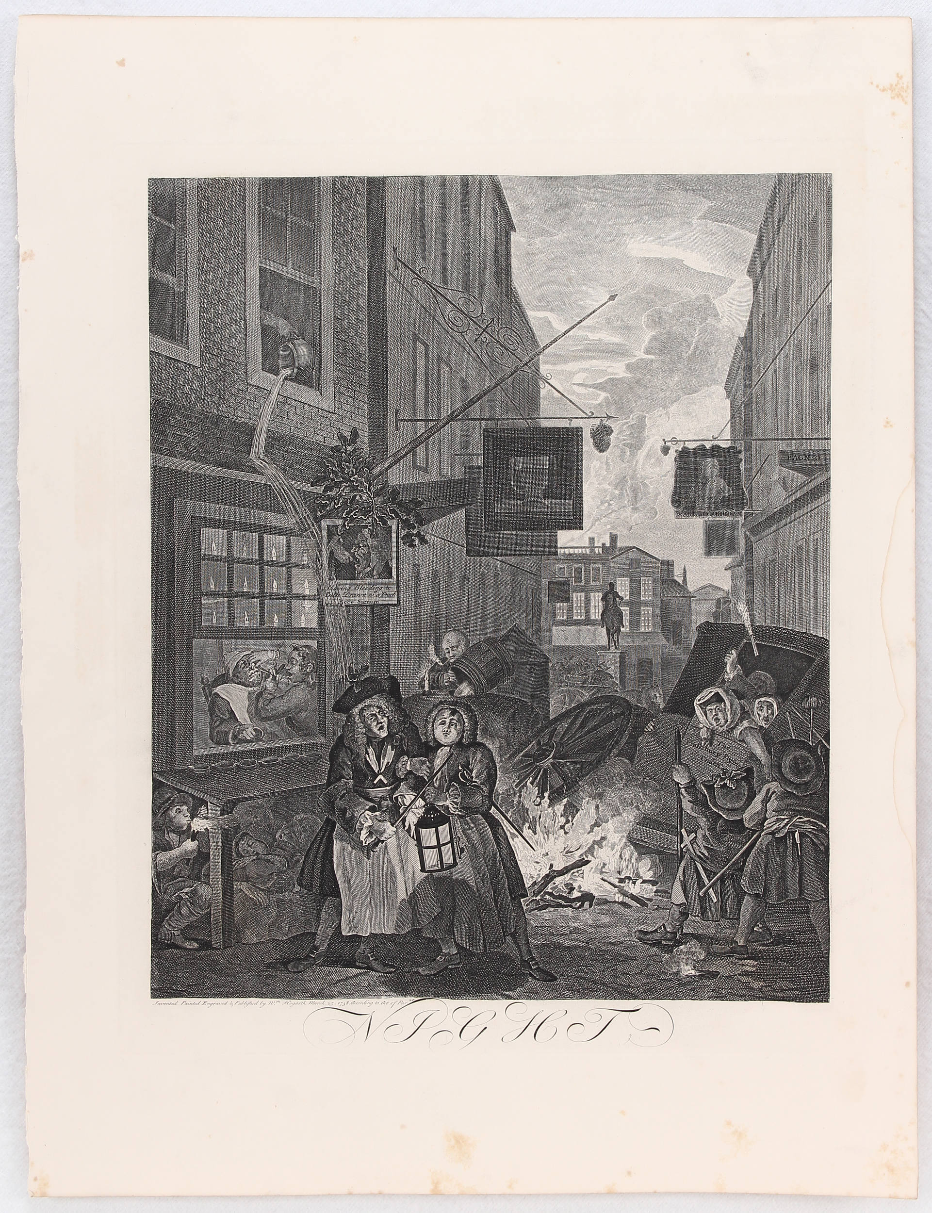 Hogarth. Tageszeiten. 4 Bll. (späte Abdrucke)