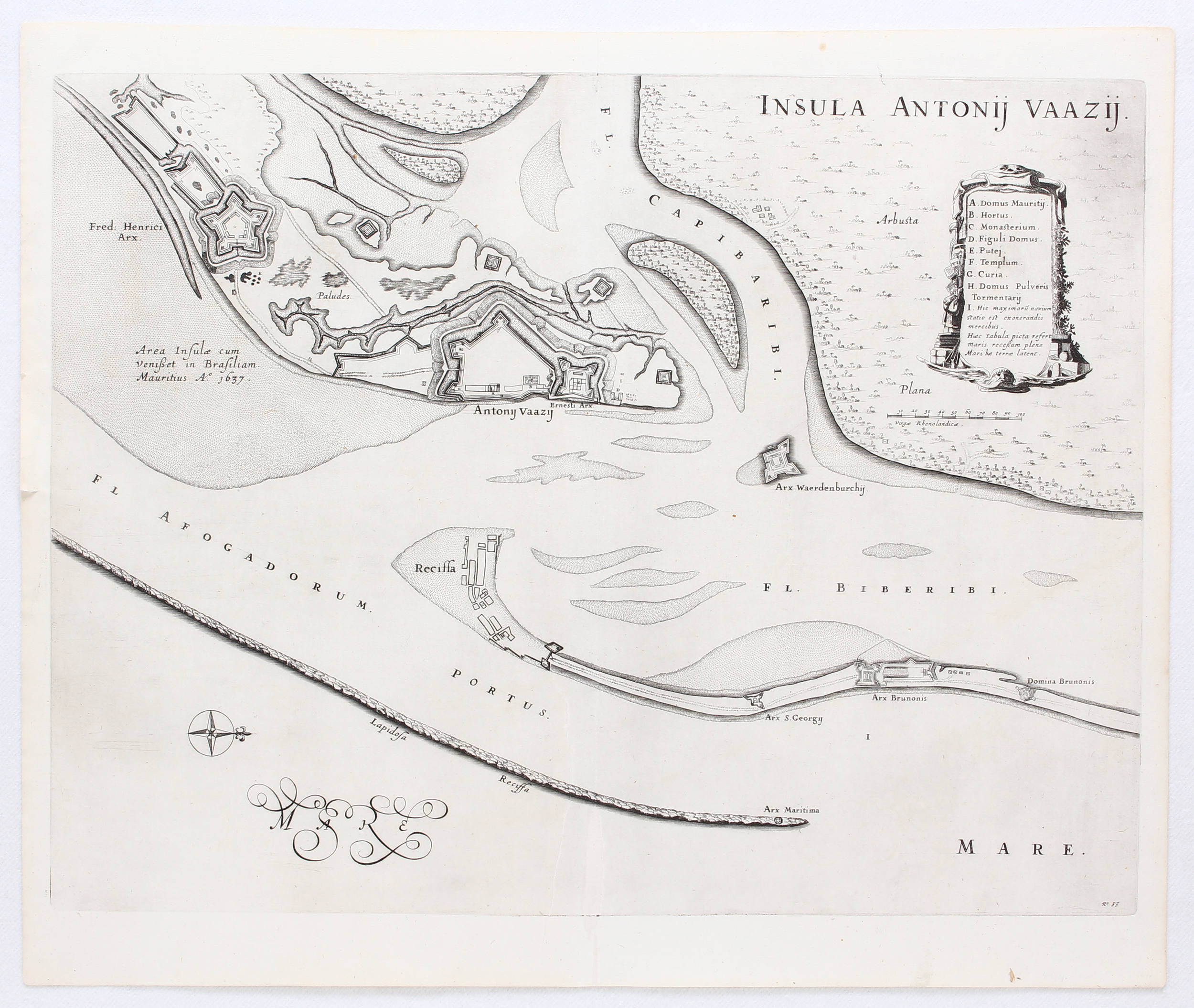 Brasilien. 6 Bll. Karten (aus Barlaeus)