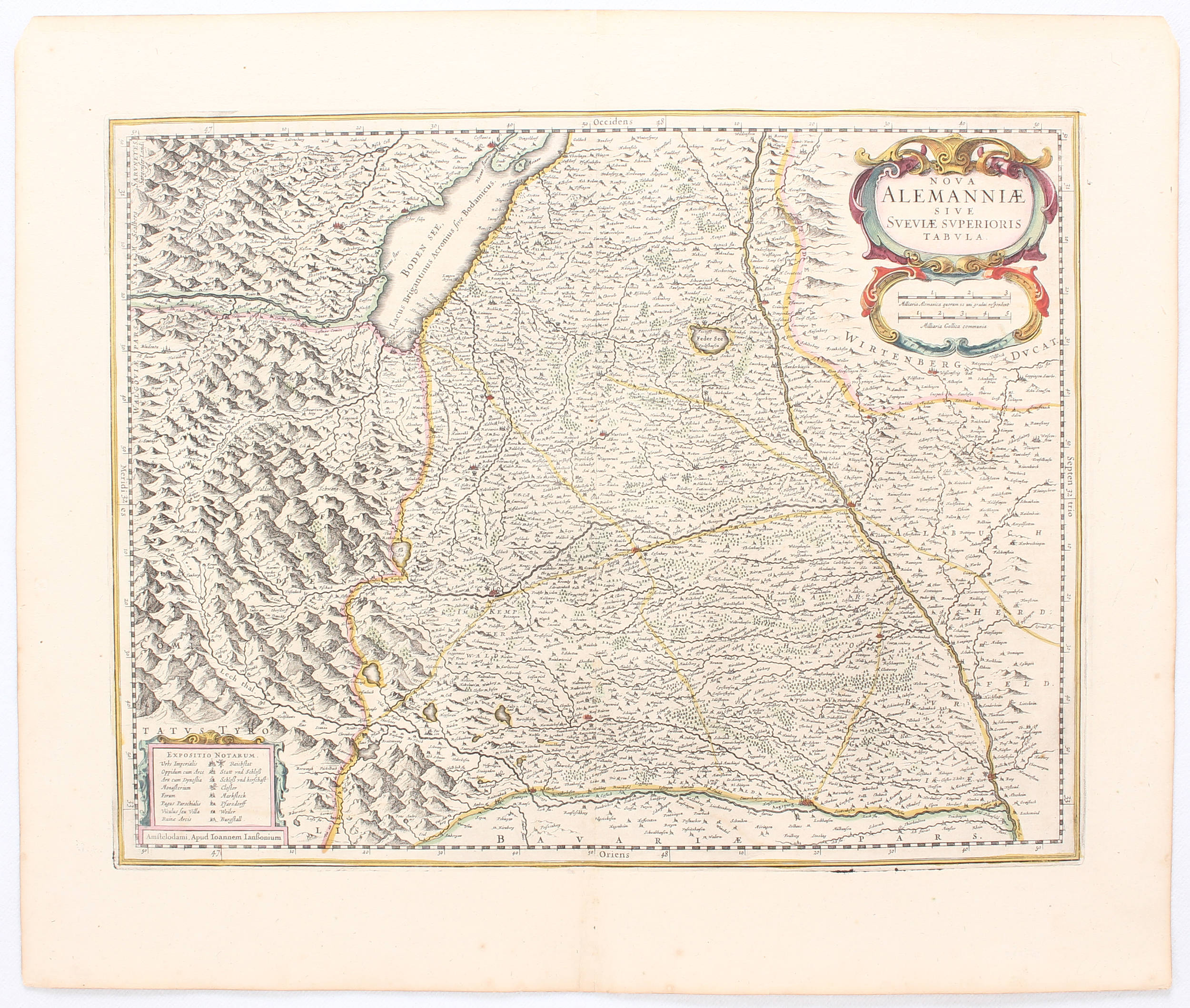 Schwaben. 6 Bll. Blaeu, Danckerts u.a.