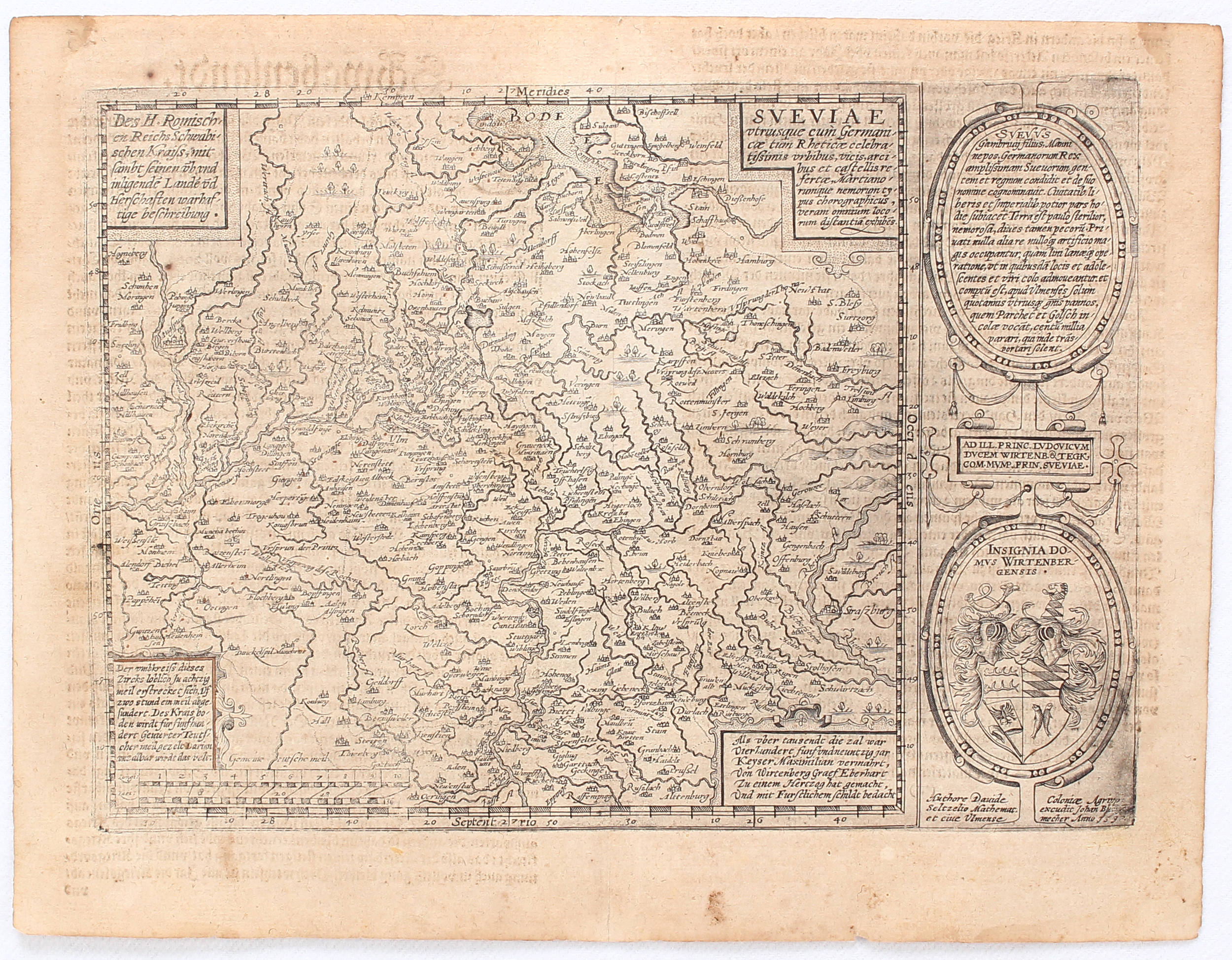 Schwaben. 6 Bll. Blaeu, Danckerts u.a.