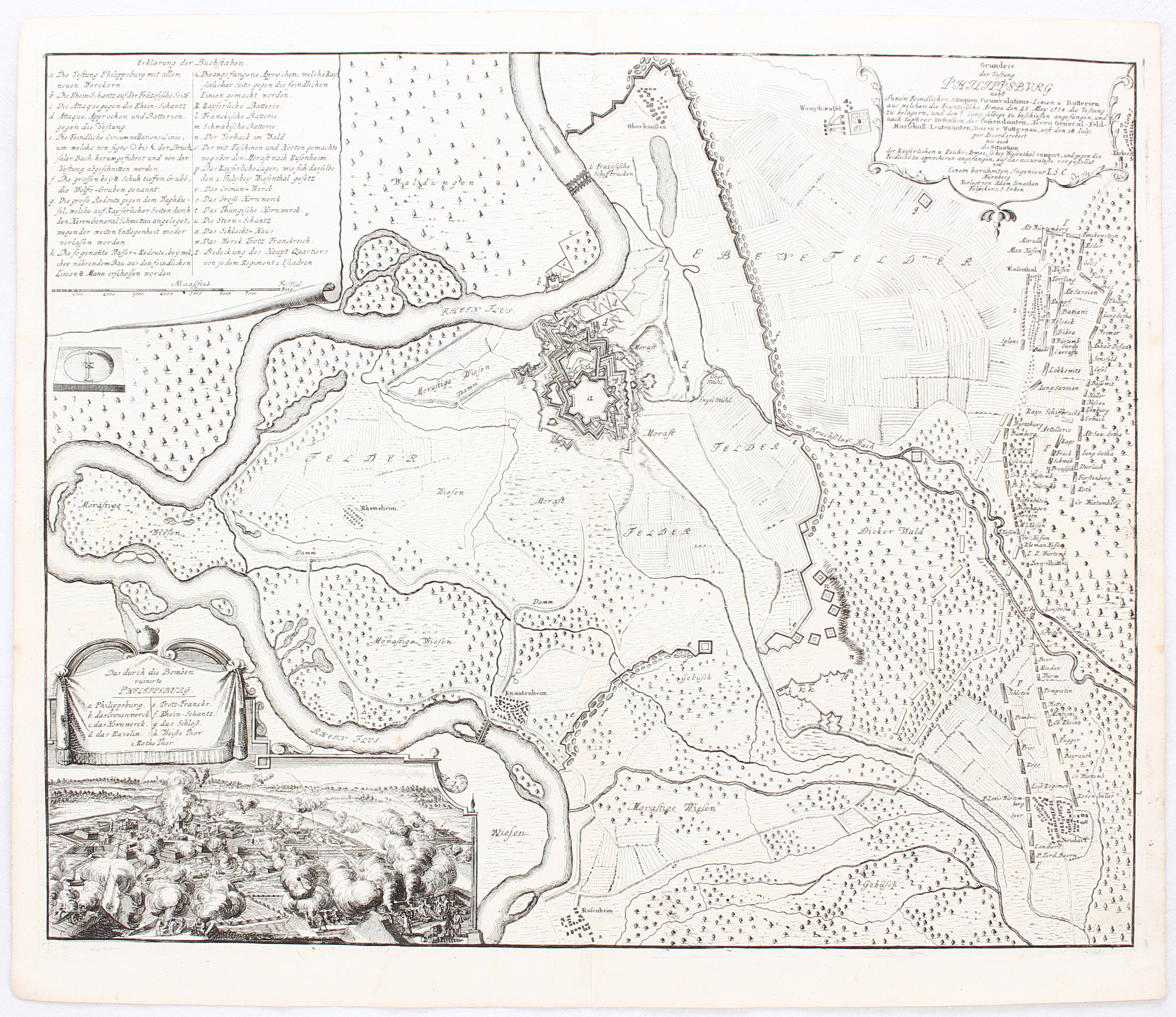 Philippsburg. 3 Bll. Anonym, Homann Erben u.a.