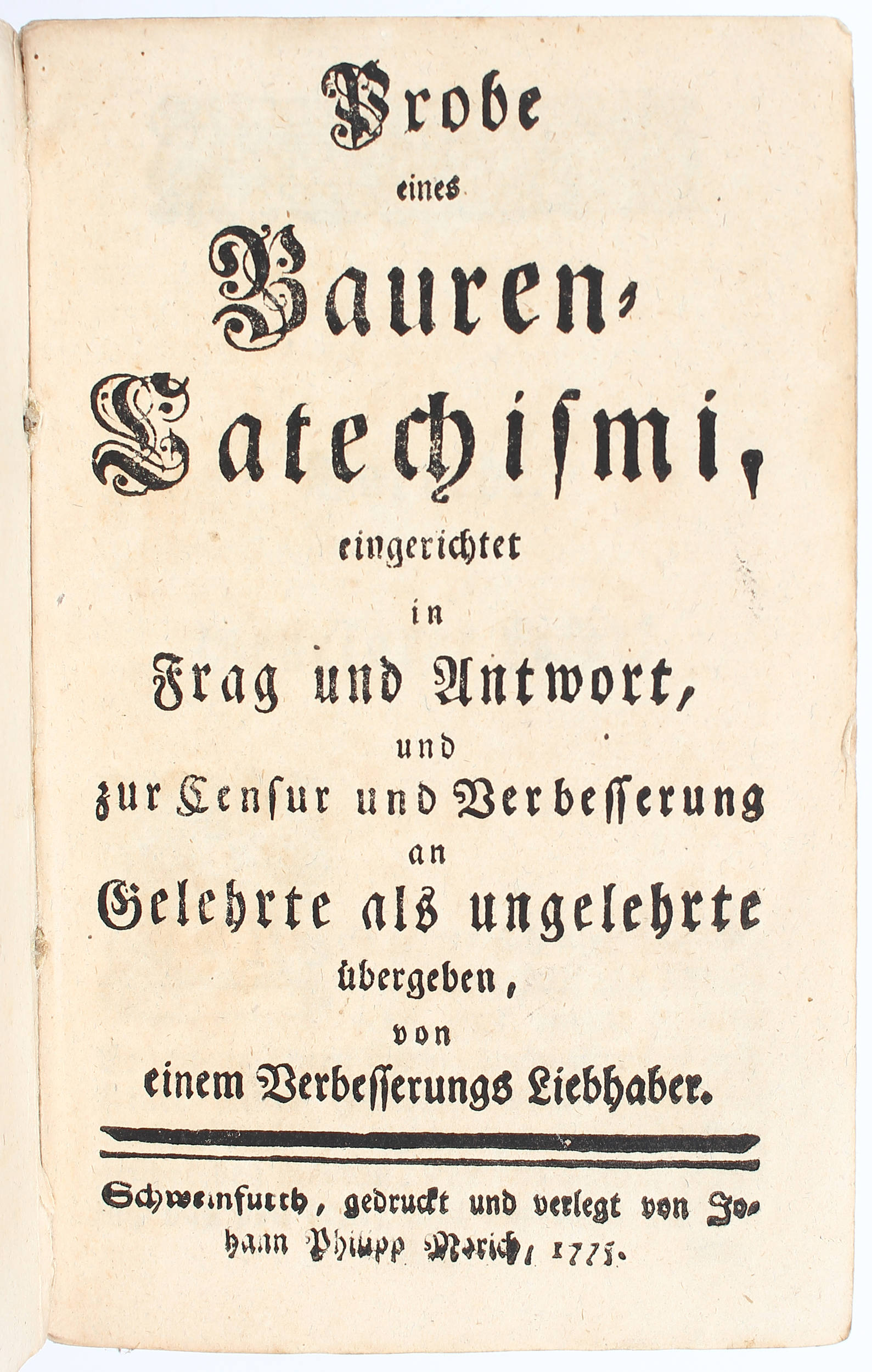 Probe eines Bauren-Catechismi