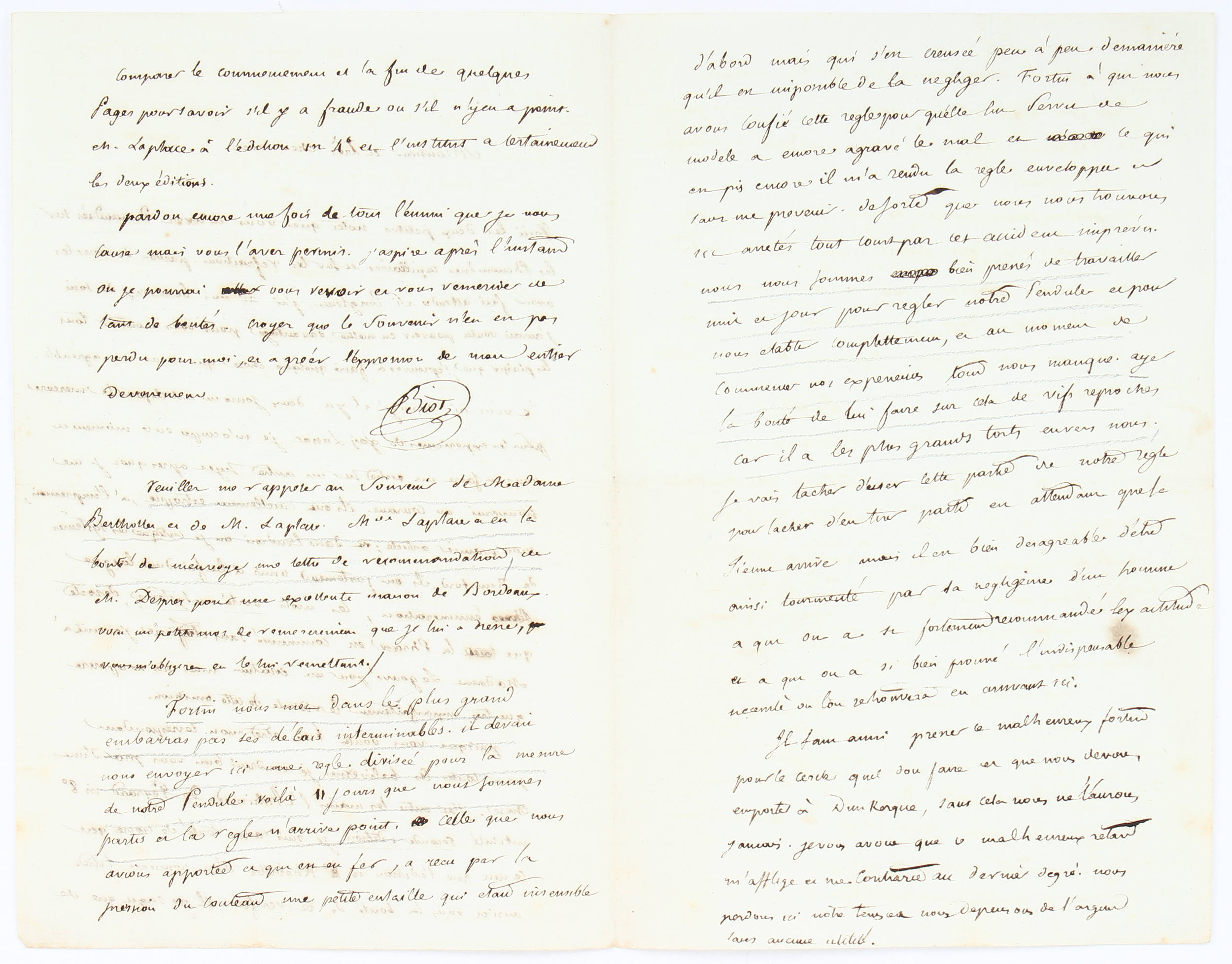 J.-B. Biot & S. Lloyd, eigenh. Briefe / 3 Bll.