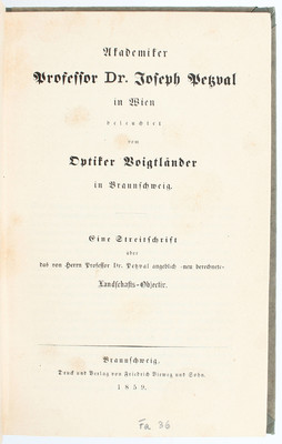 Voigtländer, Akademiker Petzval beleuchtet